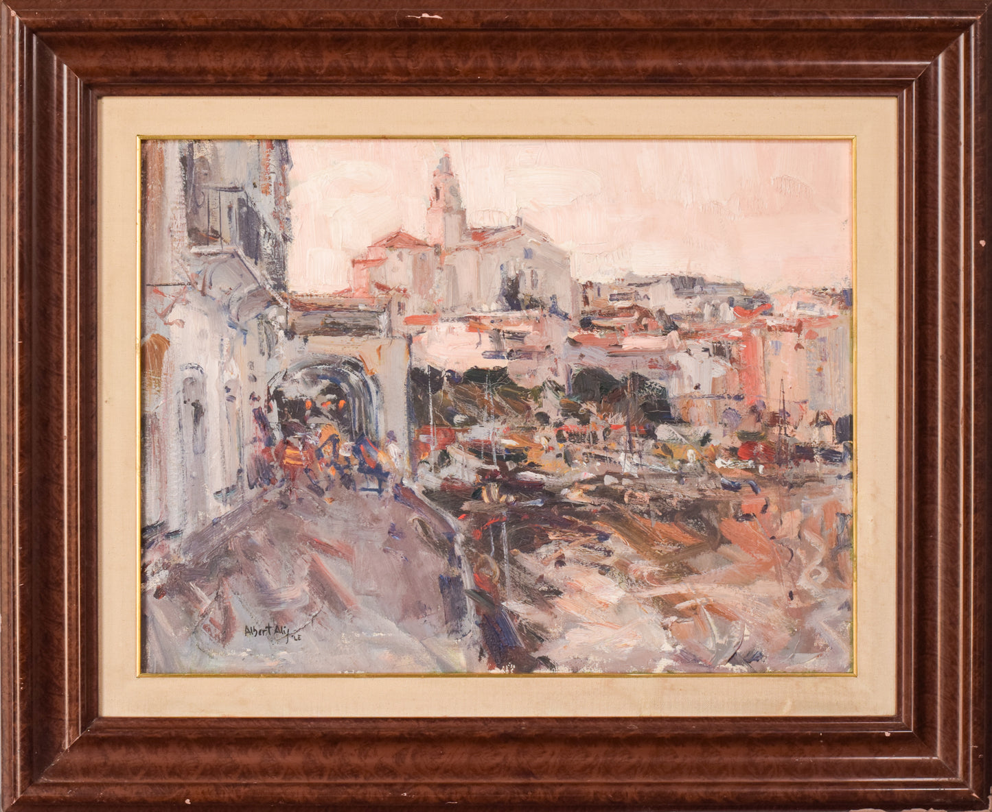 Albert Alis - Post Impressionist Cityscape with Church