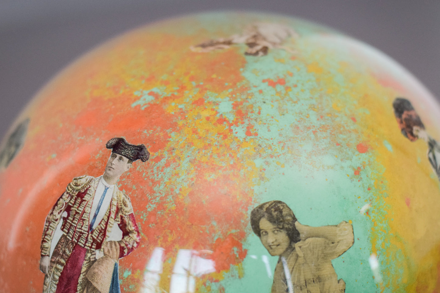 Unusual - Decorated Glass Witches Ball - Modern Decorative