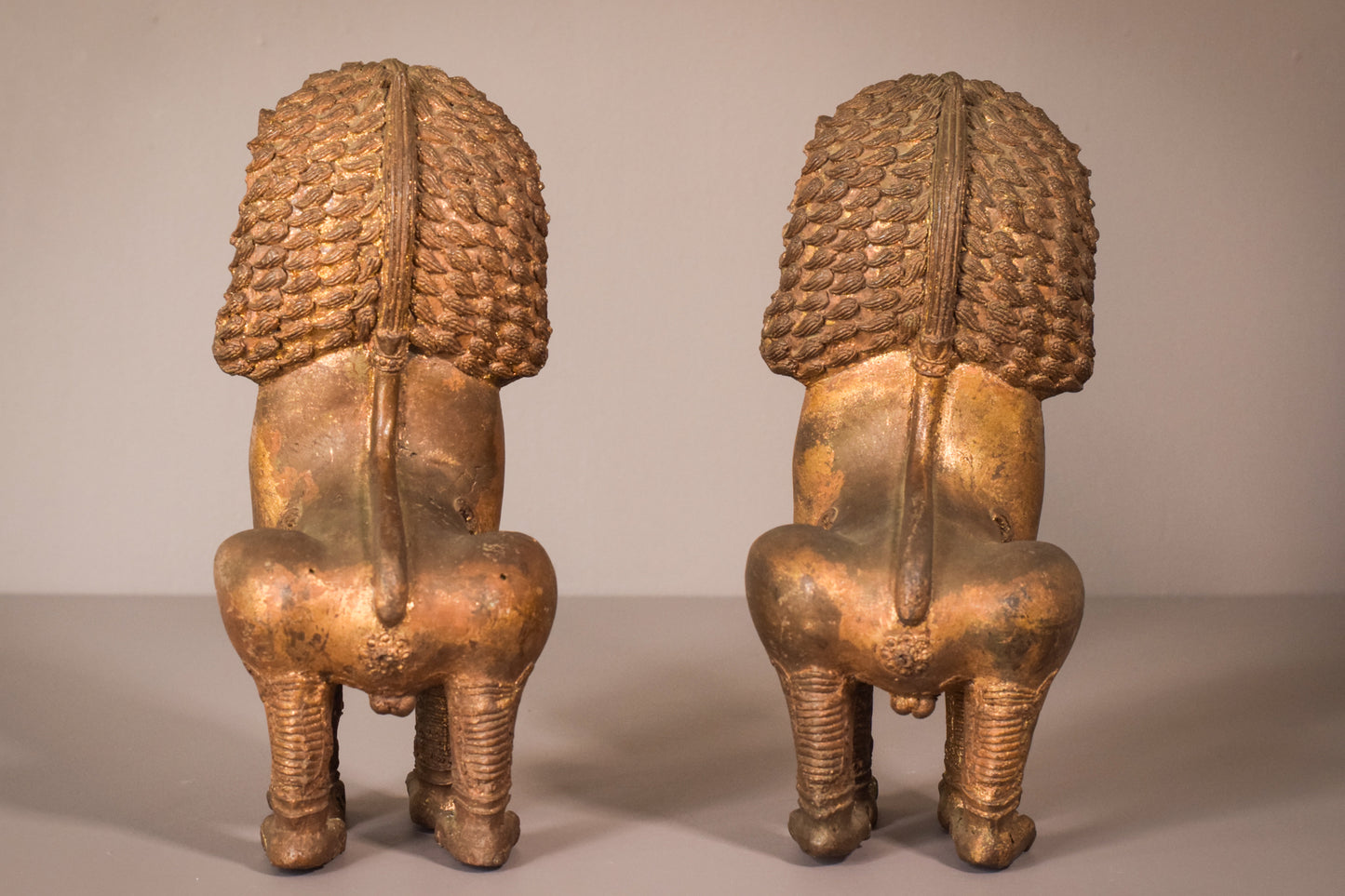 Pair - Thai Bronze Lions - Modern Decorative