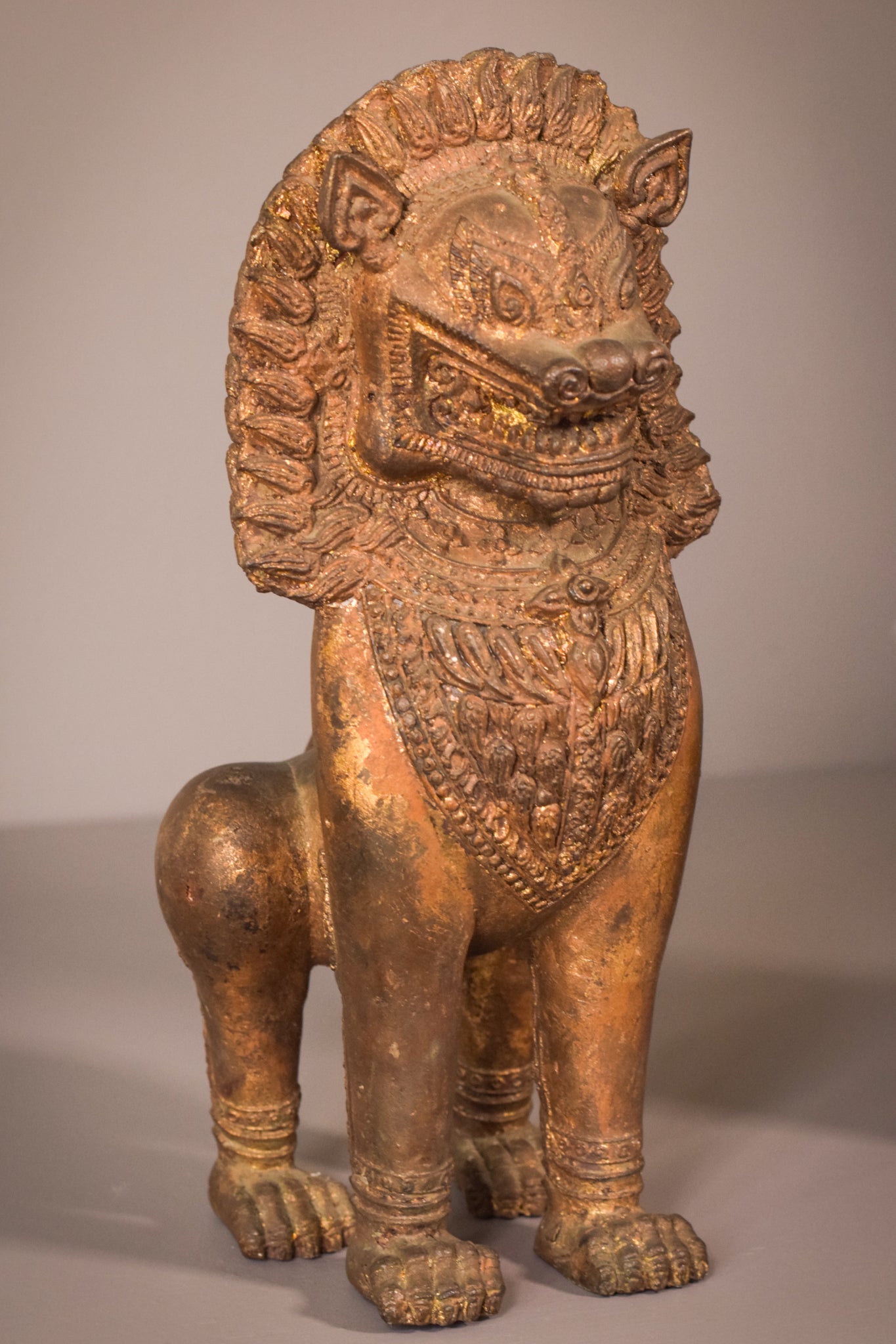 Pair - Thai Bronze Lions - Modern Decorative