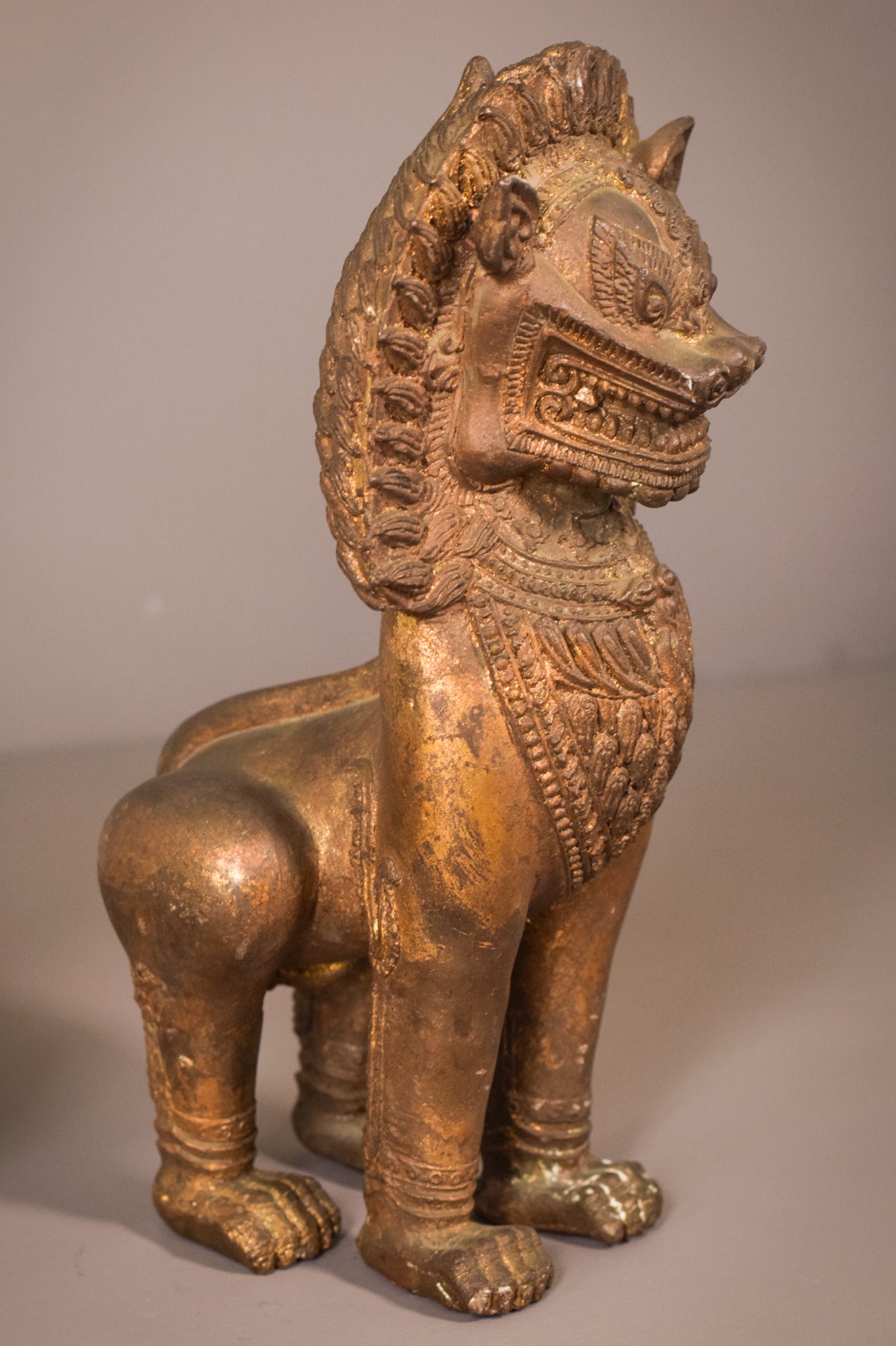 Pair - Thai Bronze Lions - Modern Decorative