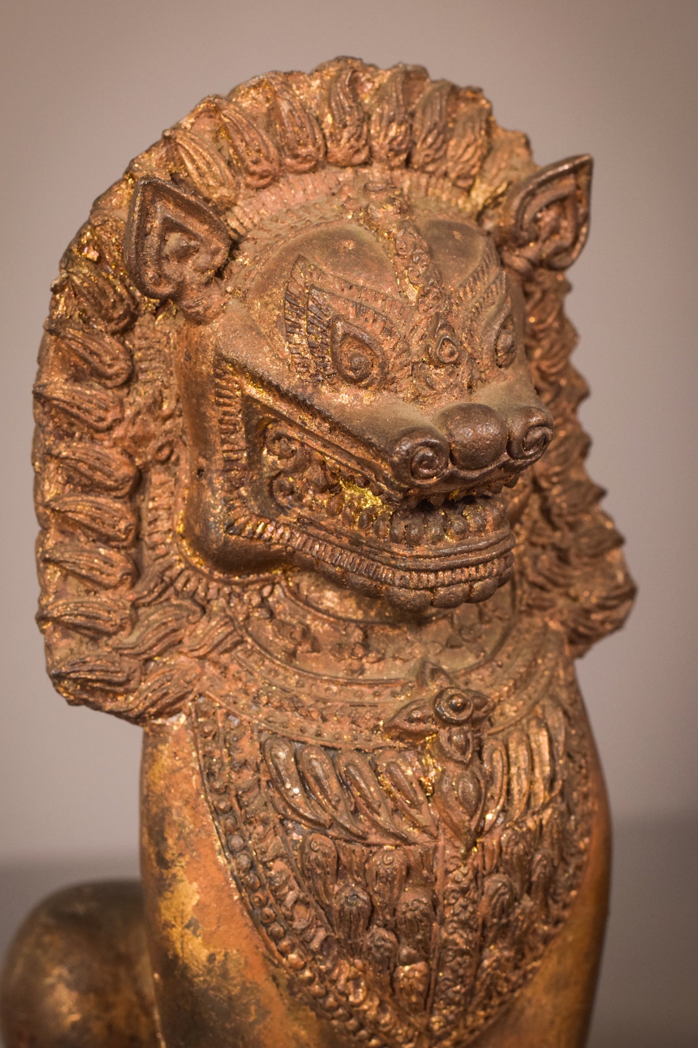 Pair - Thai Bronze Lions - Modern Decorative