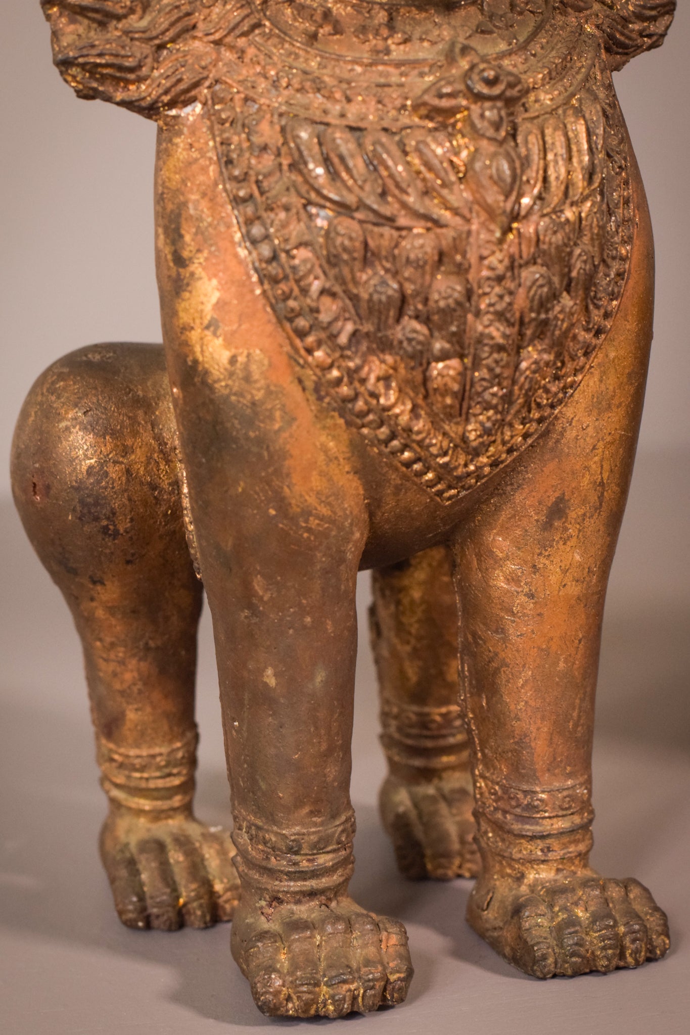 Pair - Thai Bronze Lions - Modern Decorative