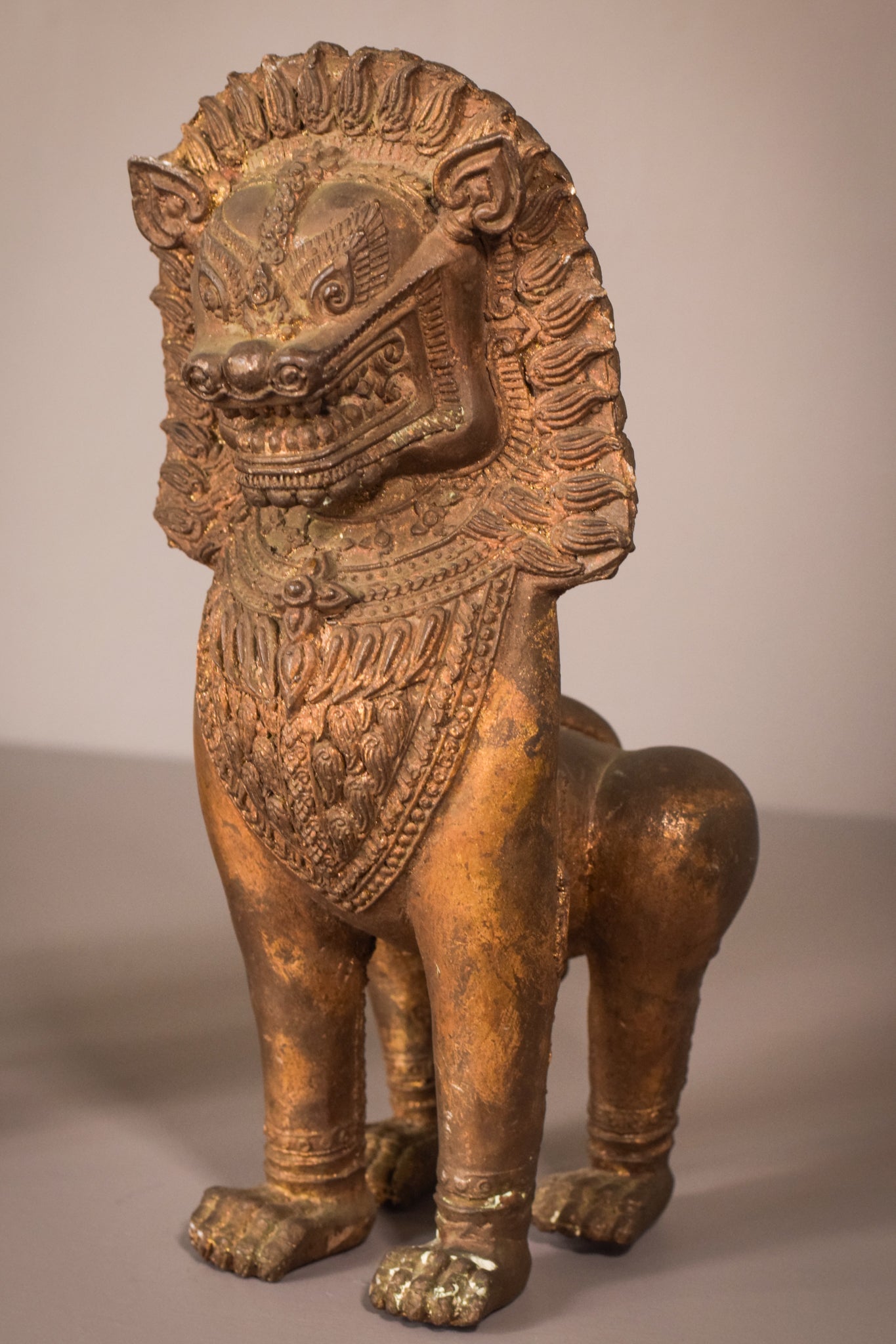 Pair - Thai Bronze Lions - Modern Decorative