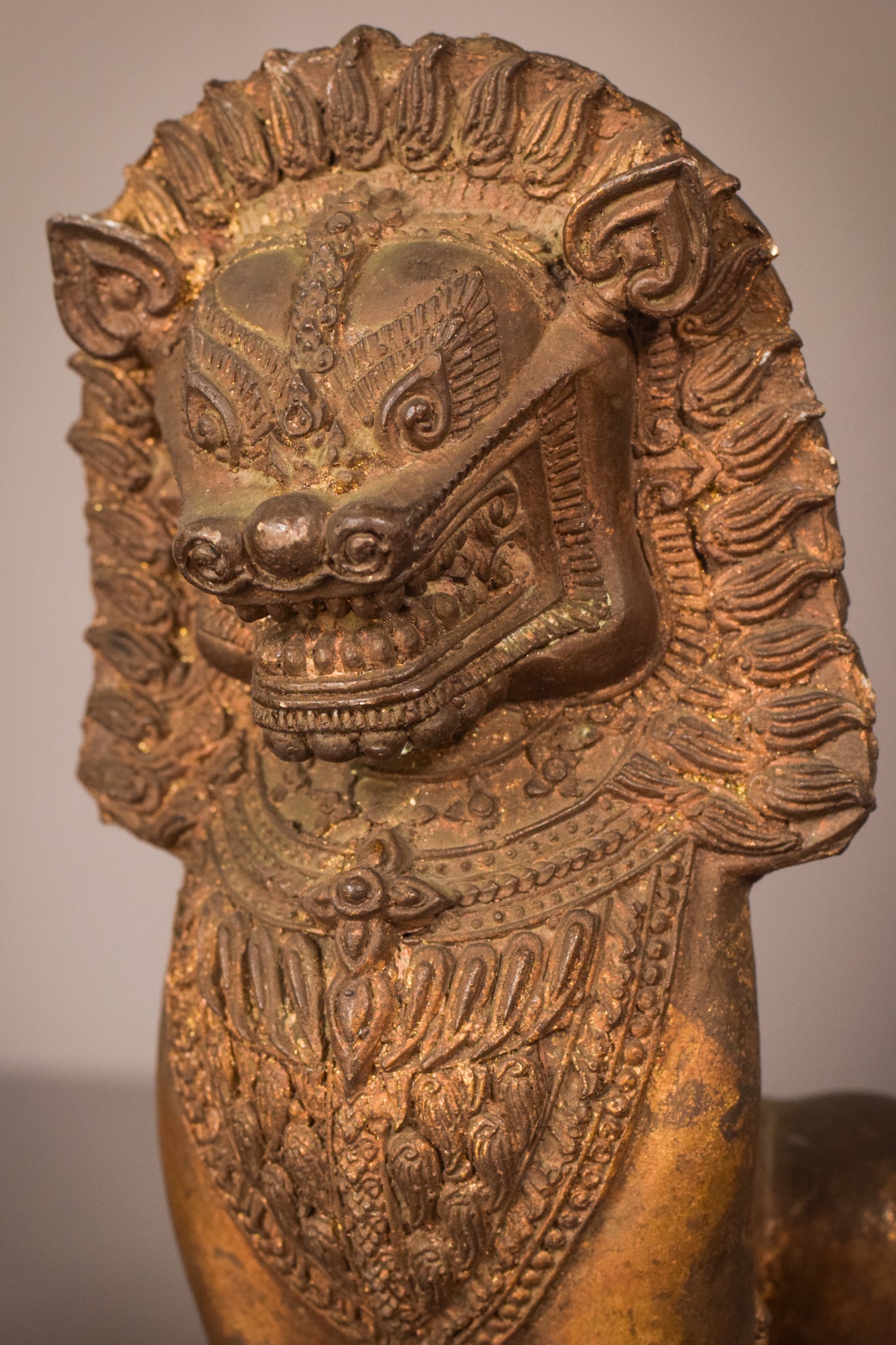 Pair - Thai Bronze Lions - Modern Decorative