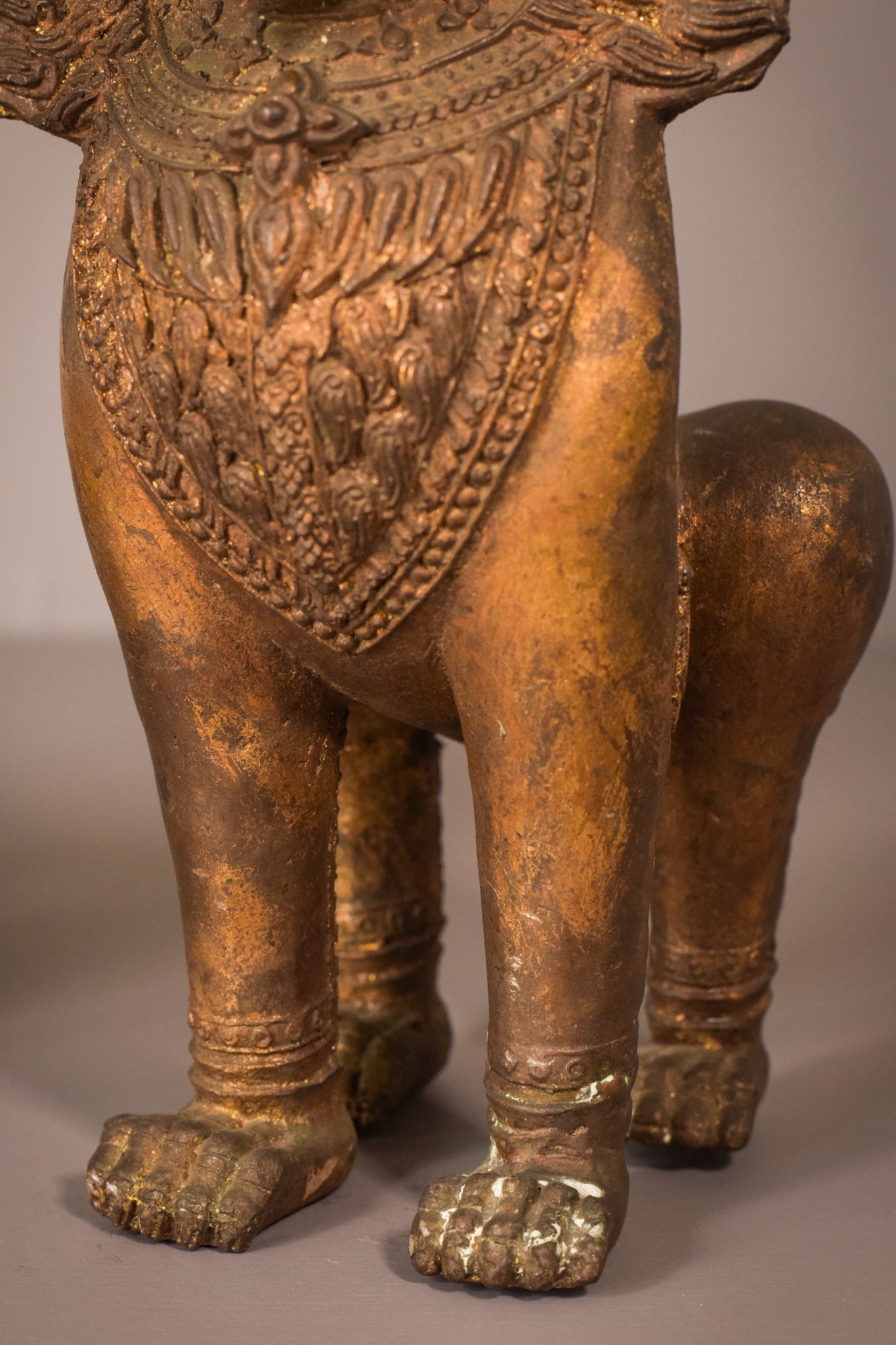Pair - Thai Bronze Lions - Modern Decorative