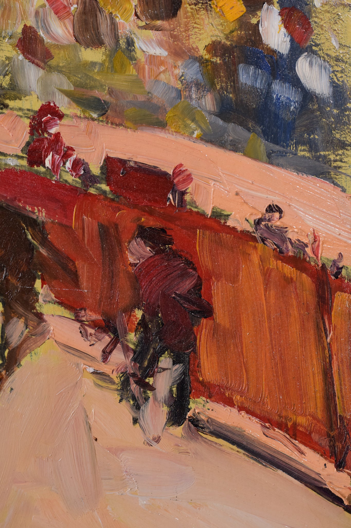 Pair of Impressionist Oil Paintings - Sketches of a Bullfight - Modern Decorative