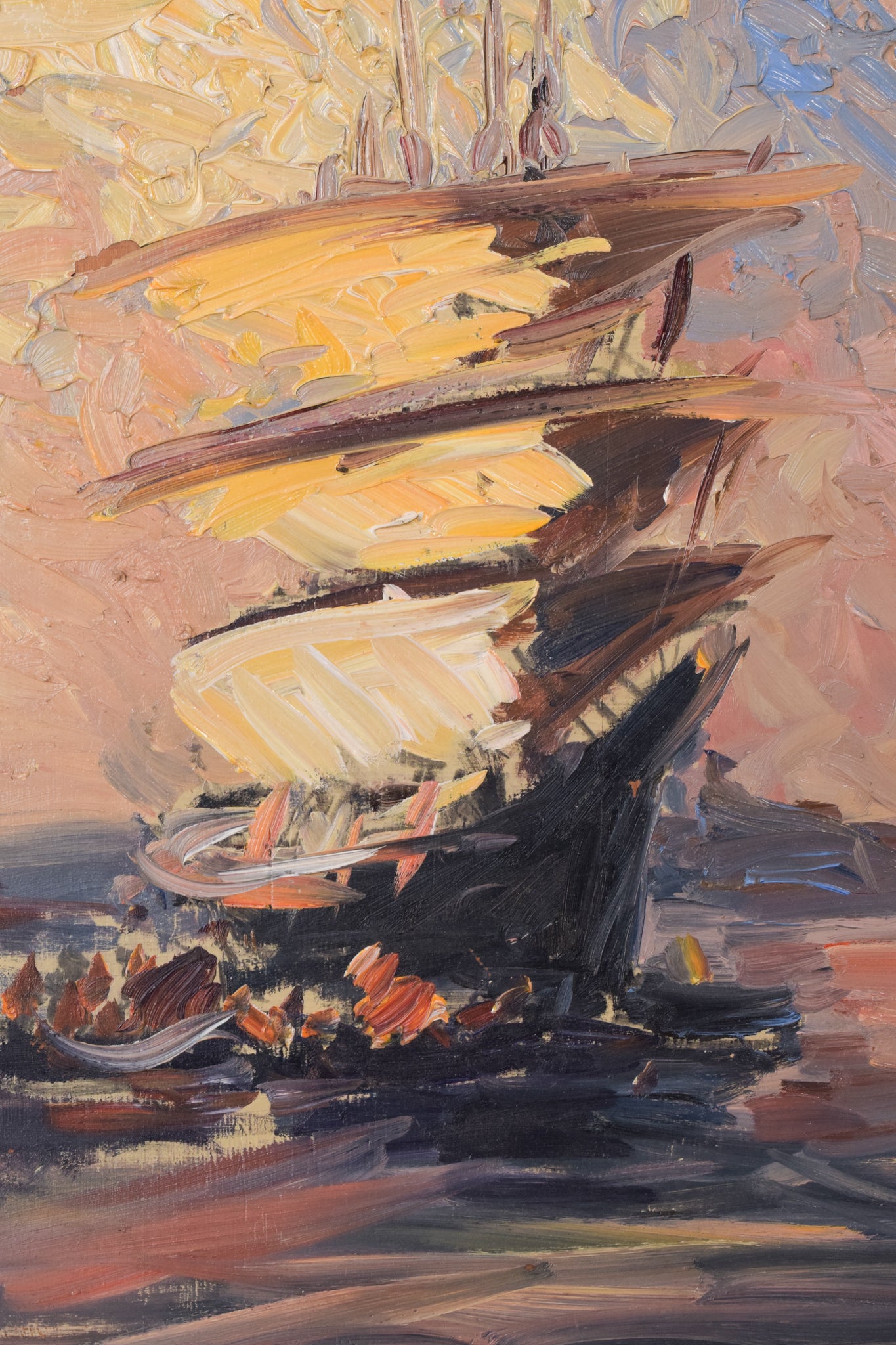 Post Impressionist - Study of a Sailing Ship - Modern Decorative
