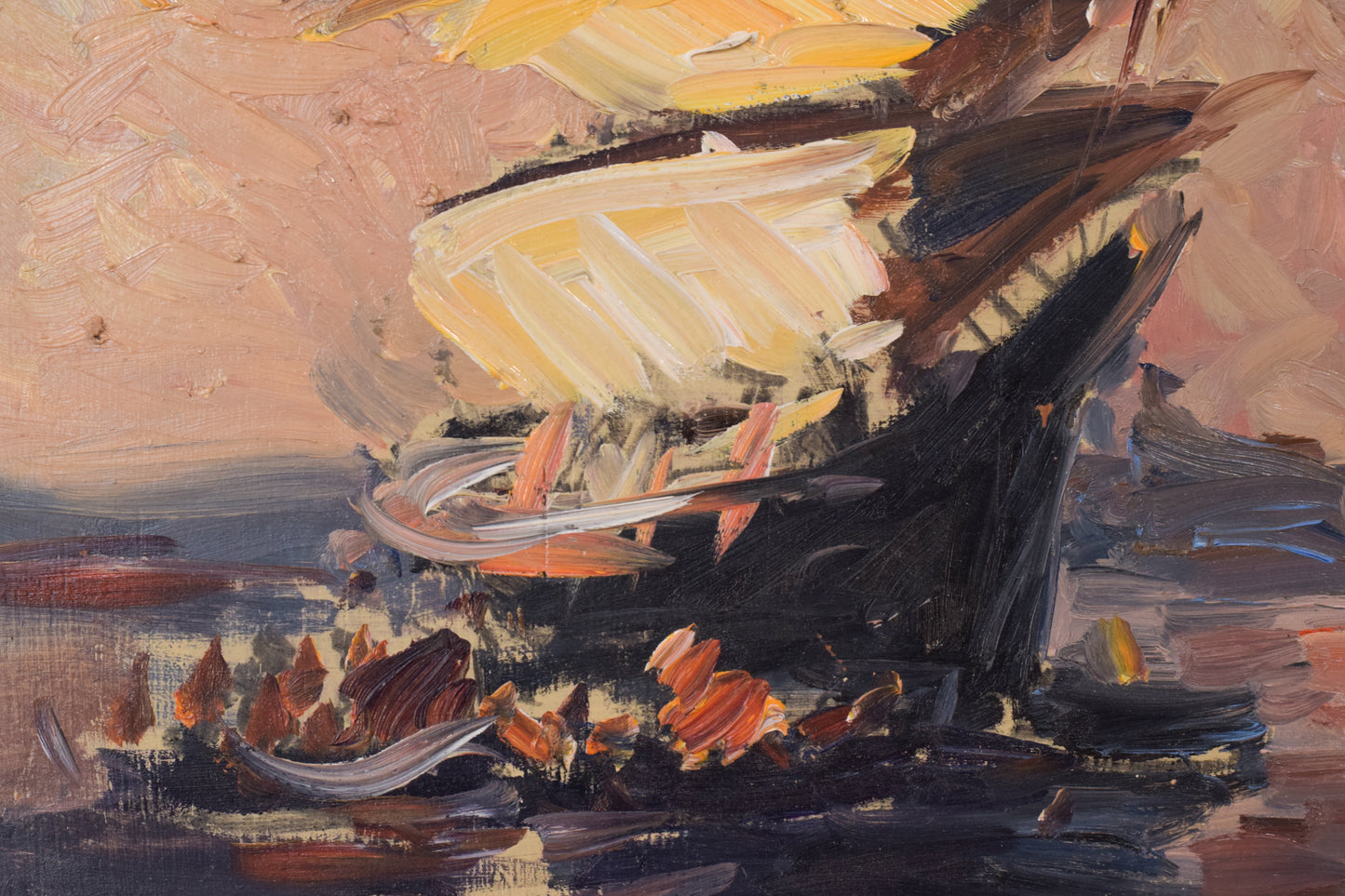 Post Impressionist - Study of a Sailing Ship - Modern Decorative