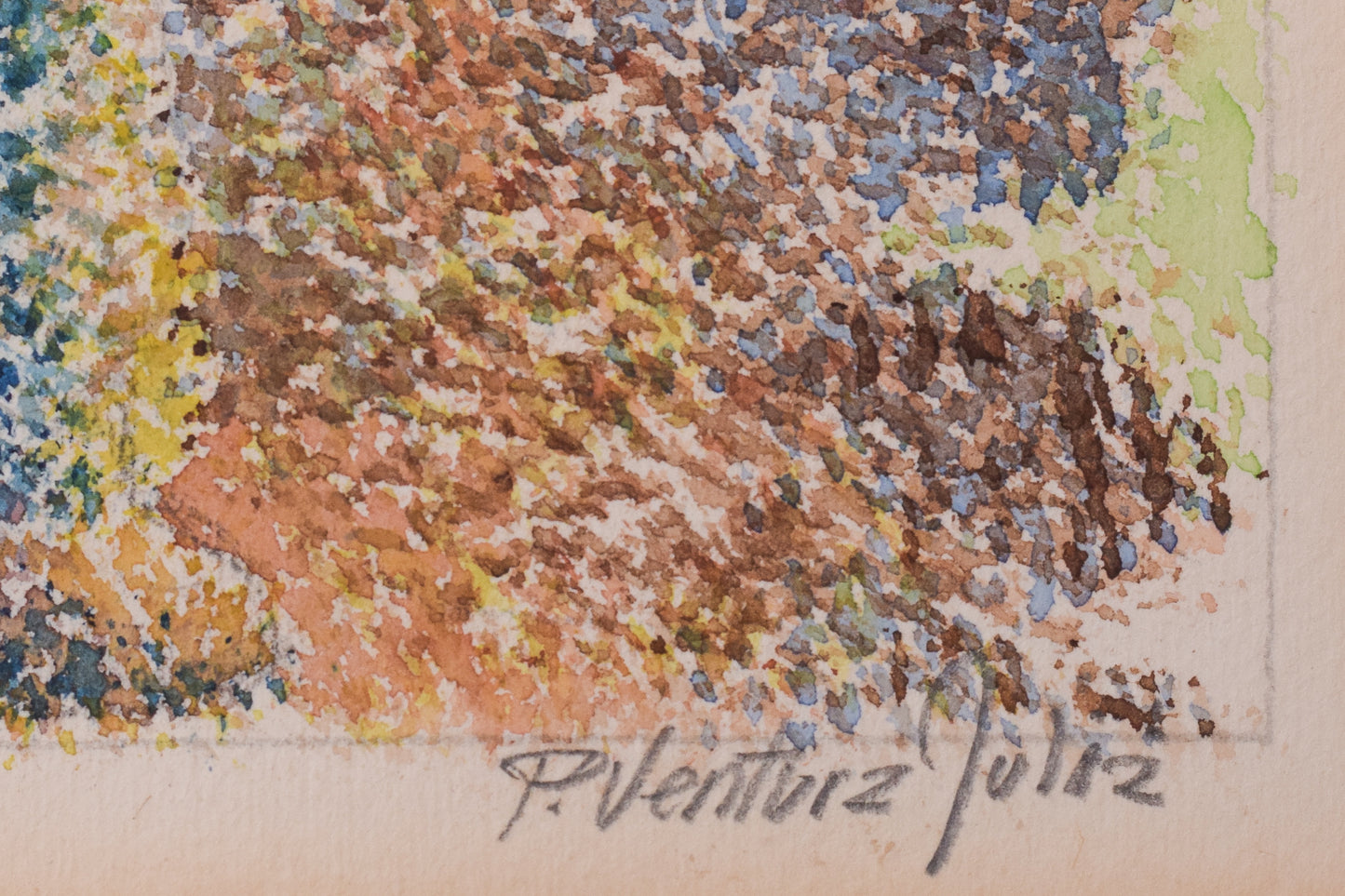 Pere Ventura Julia - Three Pointillist Watercolours - Modern Decorative