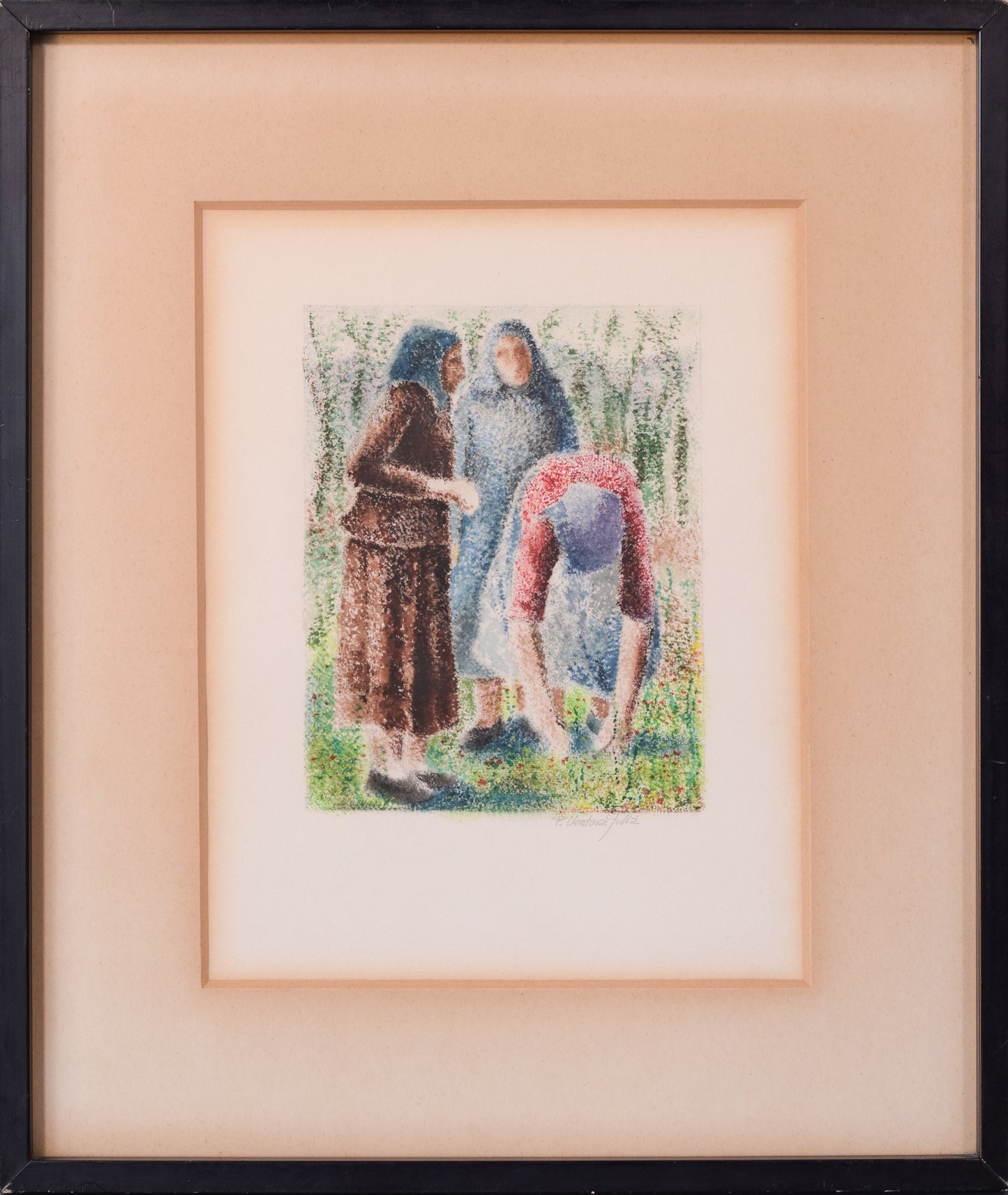 Pere Ventura Julia - Three Pointillist Watercolours - Modern Decorative