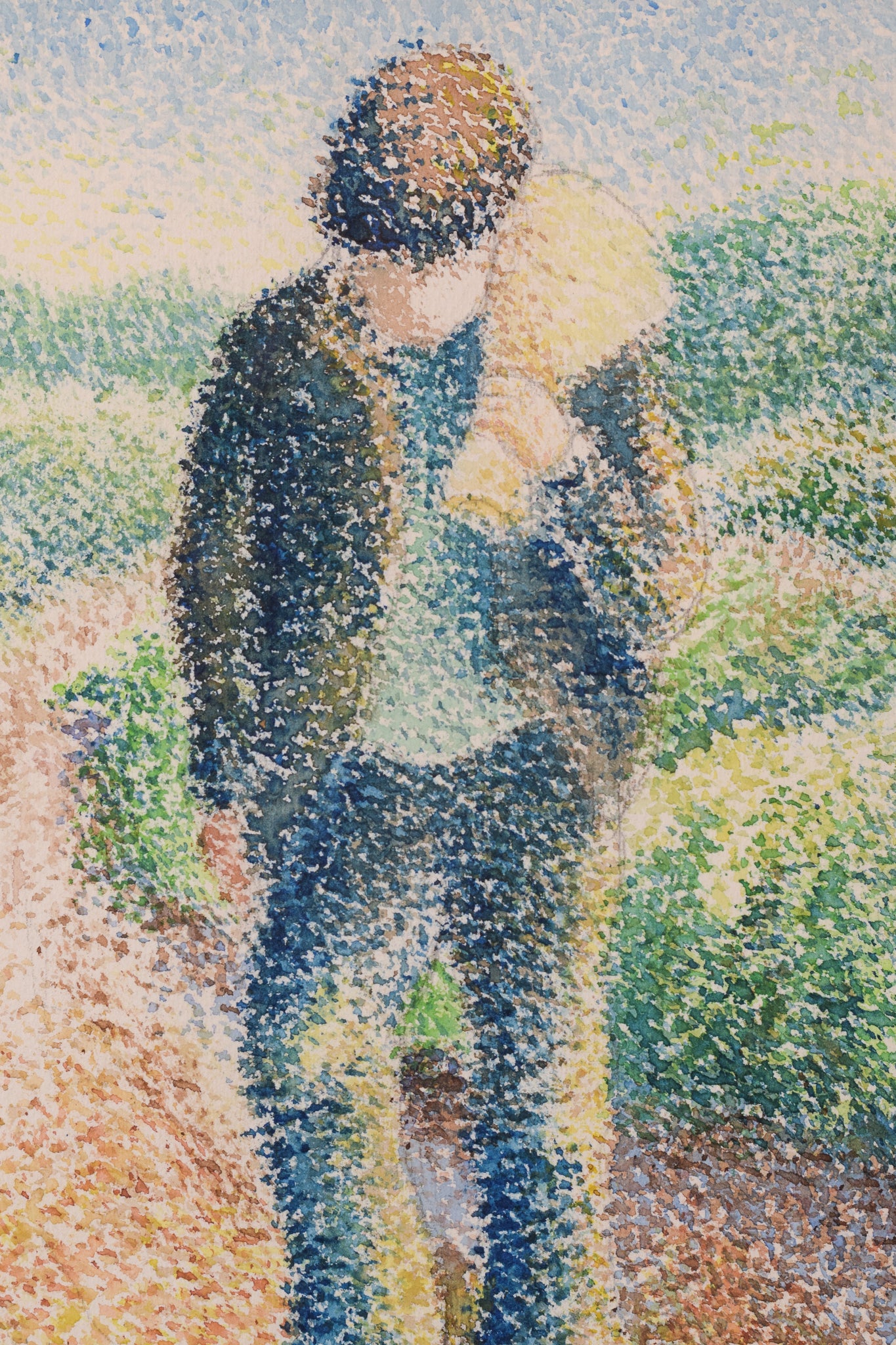 Pere Ventura Julia - Three Pointillist Watercolours - Modern Decorative
