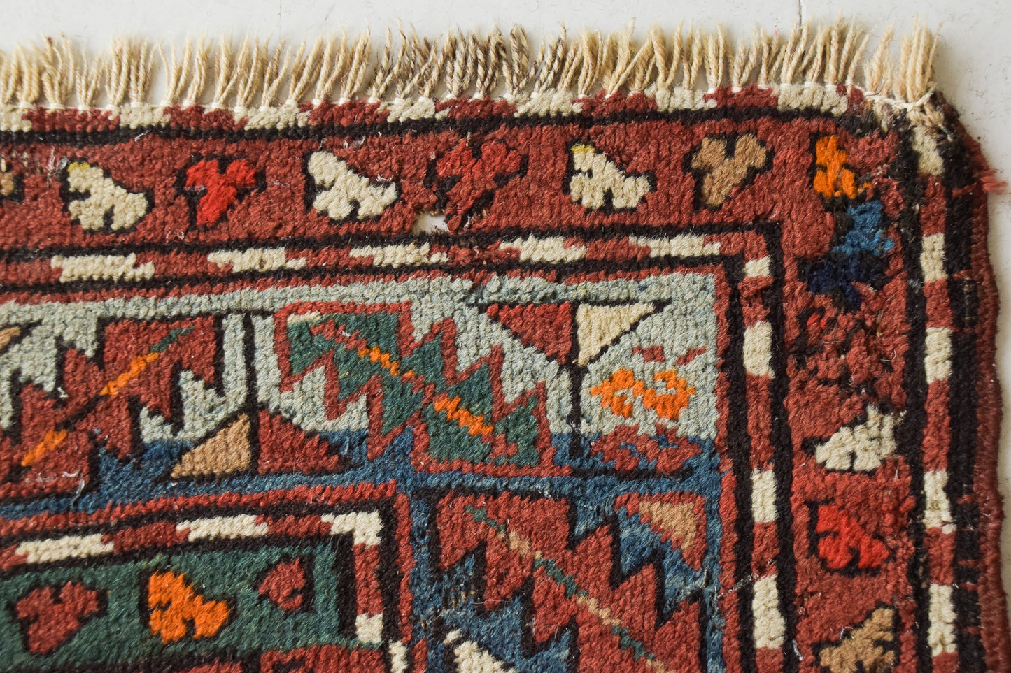 Large Vintage Handwoven Caucasian Rug - Modern Decorative