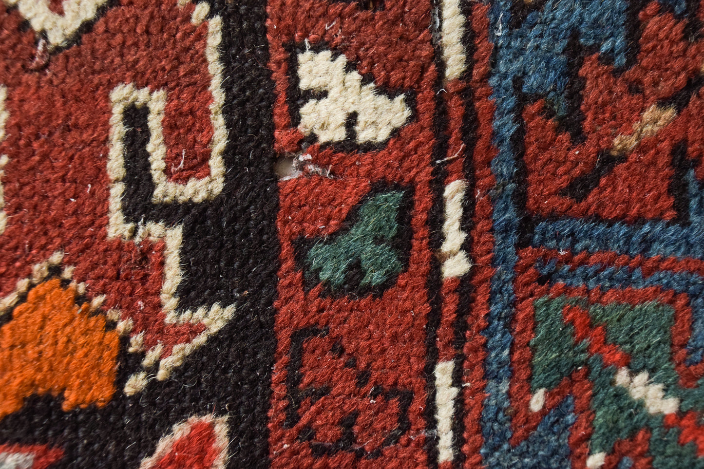 Large Vintage Handwoven Caucasian Rug - Modern Decorative