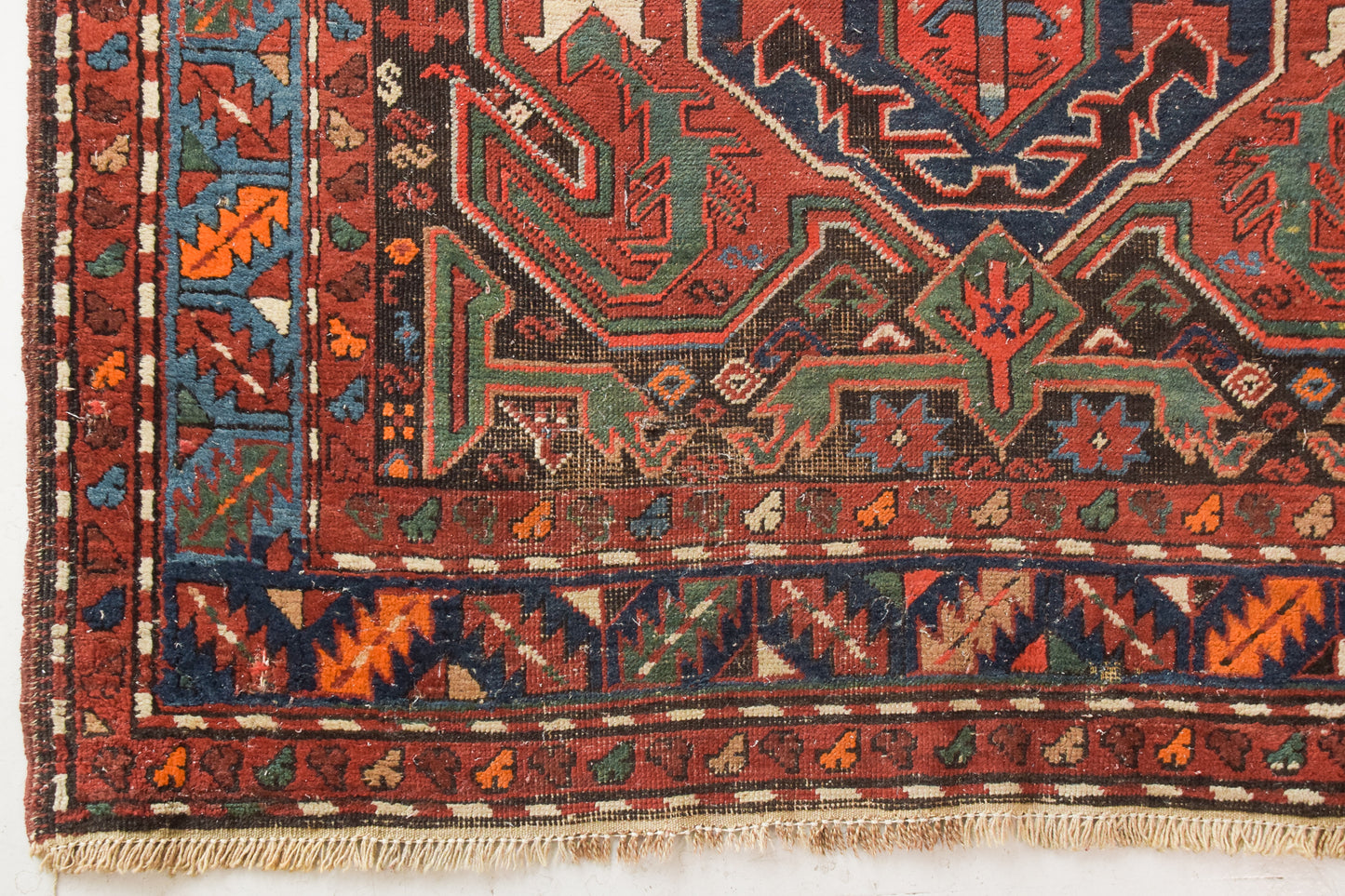 Large Vintage Handwoven Caucasian Rug - Modern Decorative