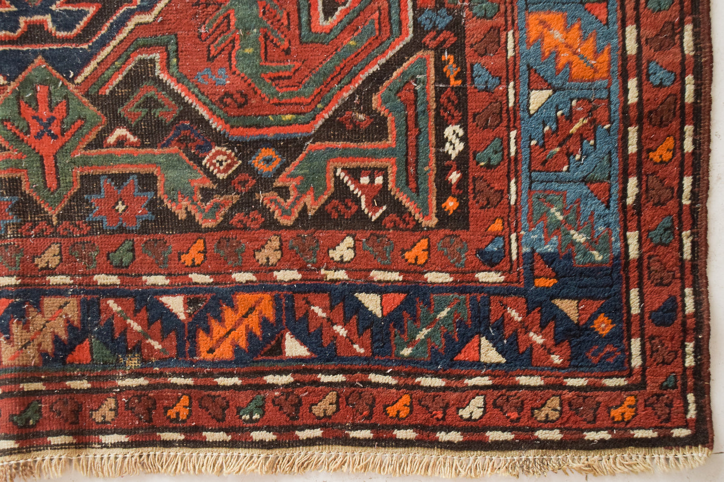 Large Vintage Handwoven Caucasian Rug - Modern Decorative