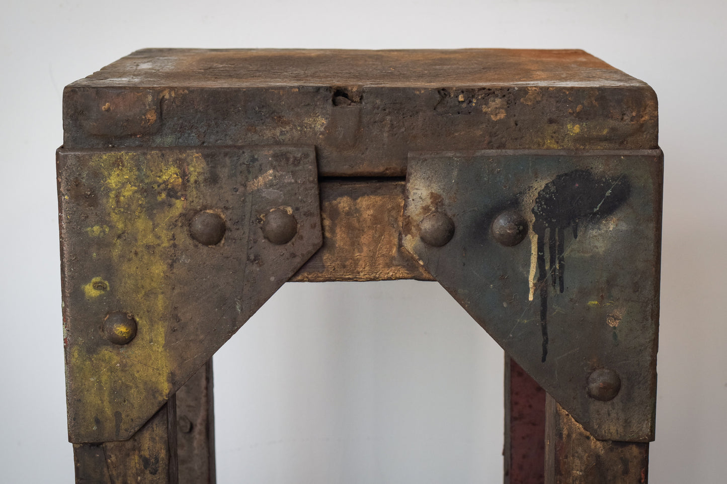 Industrial Stand with a Solid Iron Top - Early 20th Century