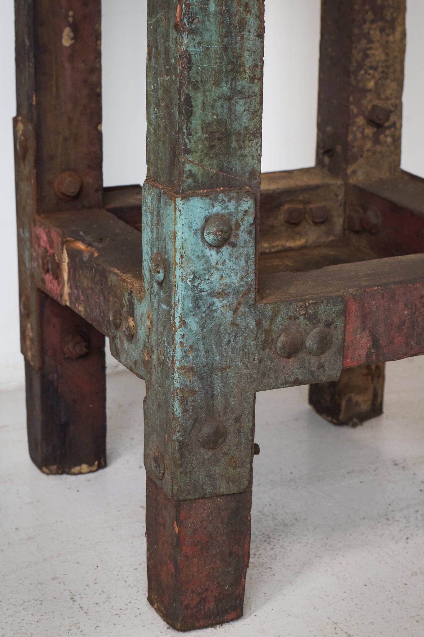 Industrial Stand with a Solid Iron Top - Early 20th Century