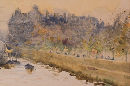 Impressionist Watercolour - 'Off Temple Pier', London