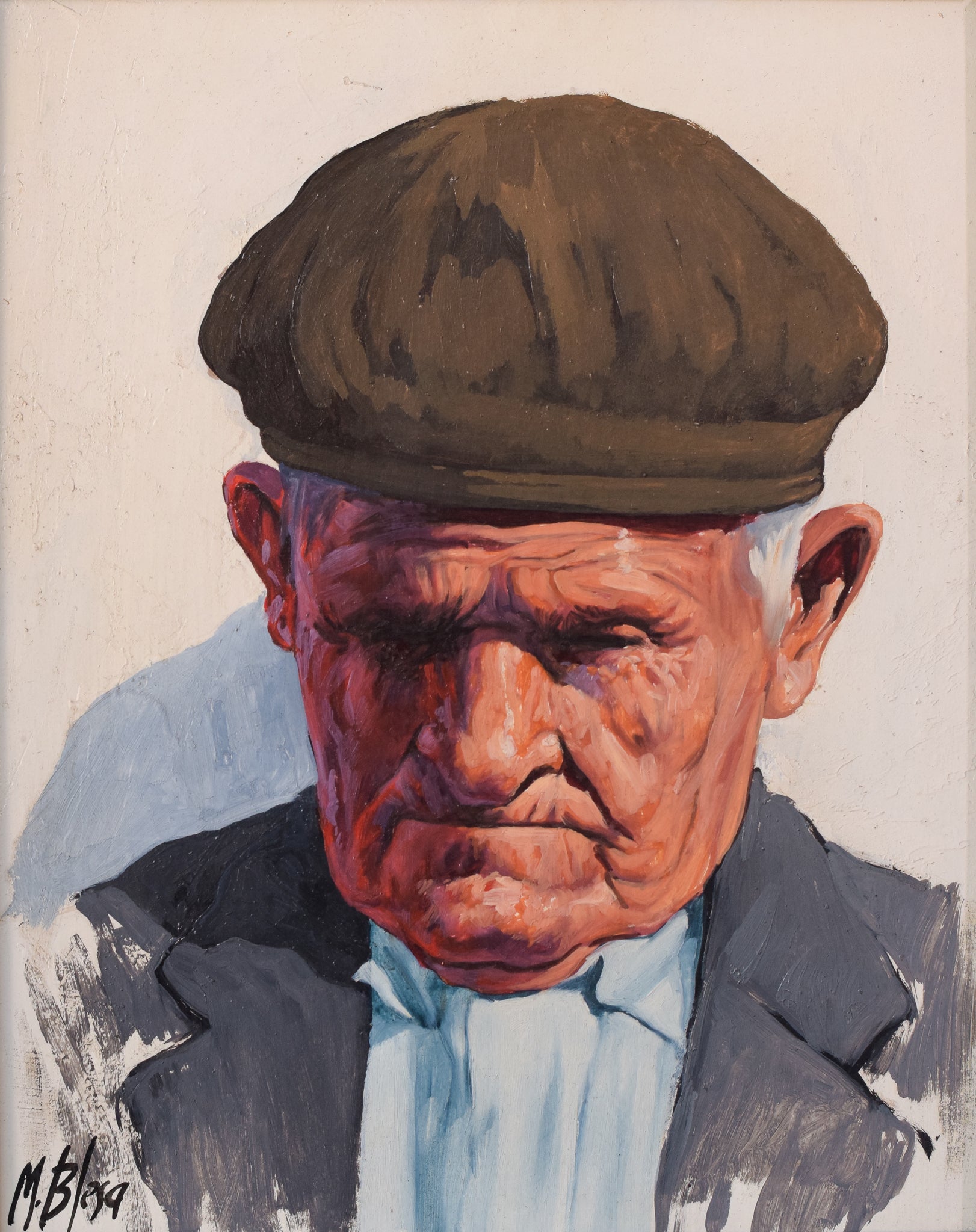 Manuel Blesa - 'Anciano', Study of an Old Man - Modern Decorative
