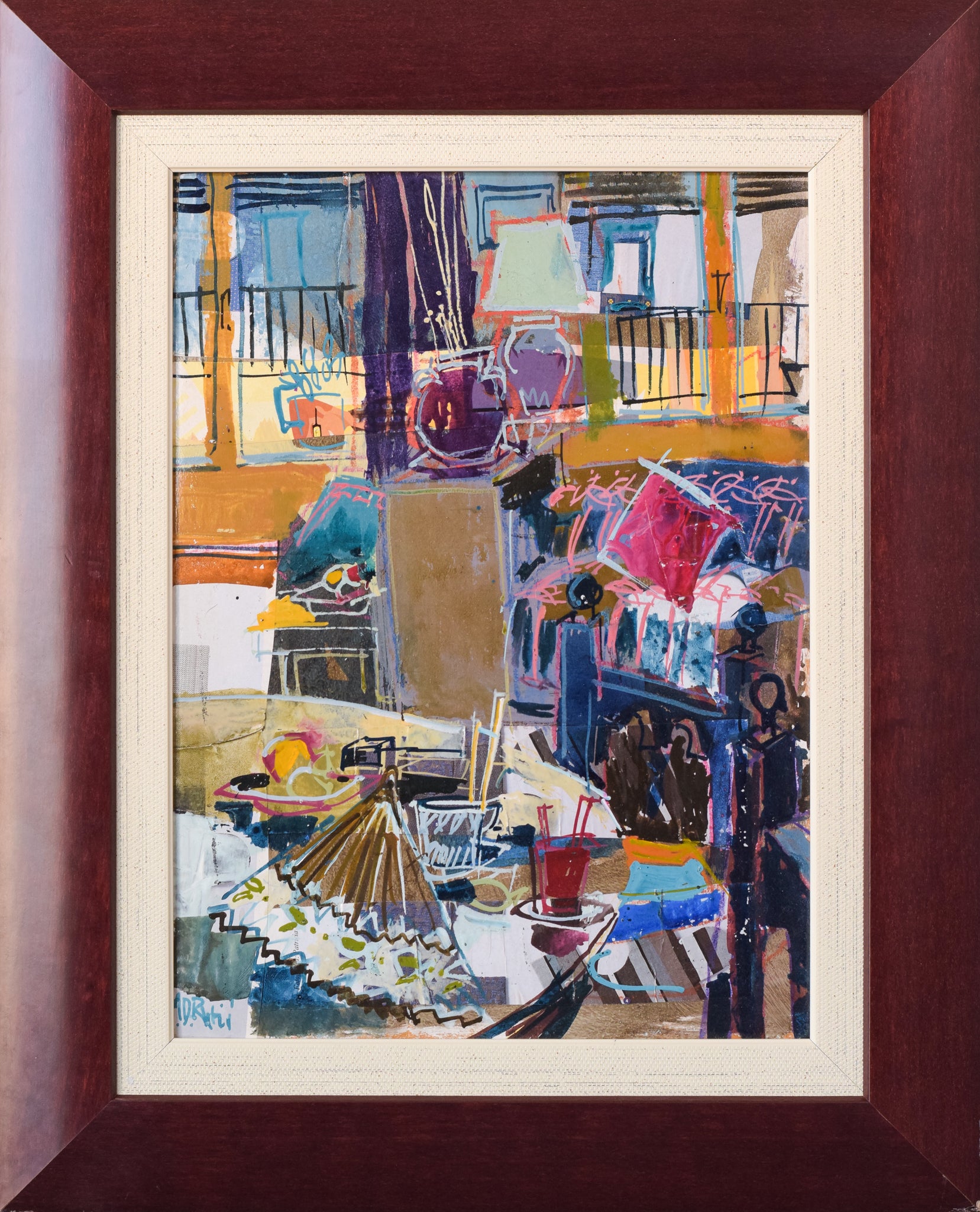 Abstract Expressionist Interior Collage - Modern Decorative