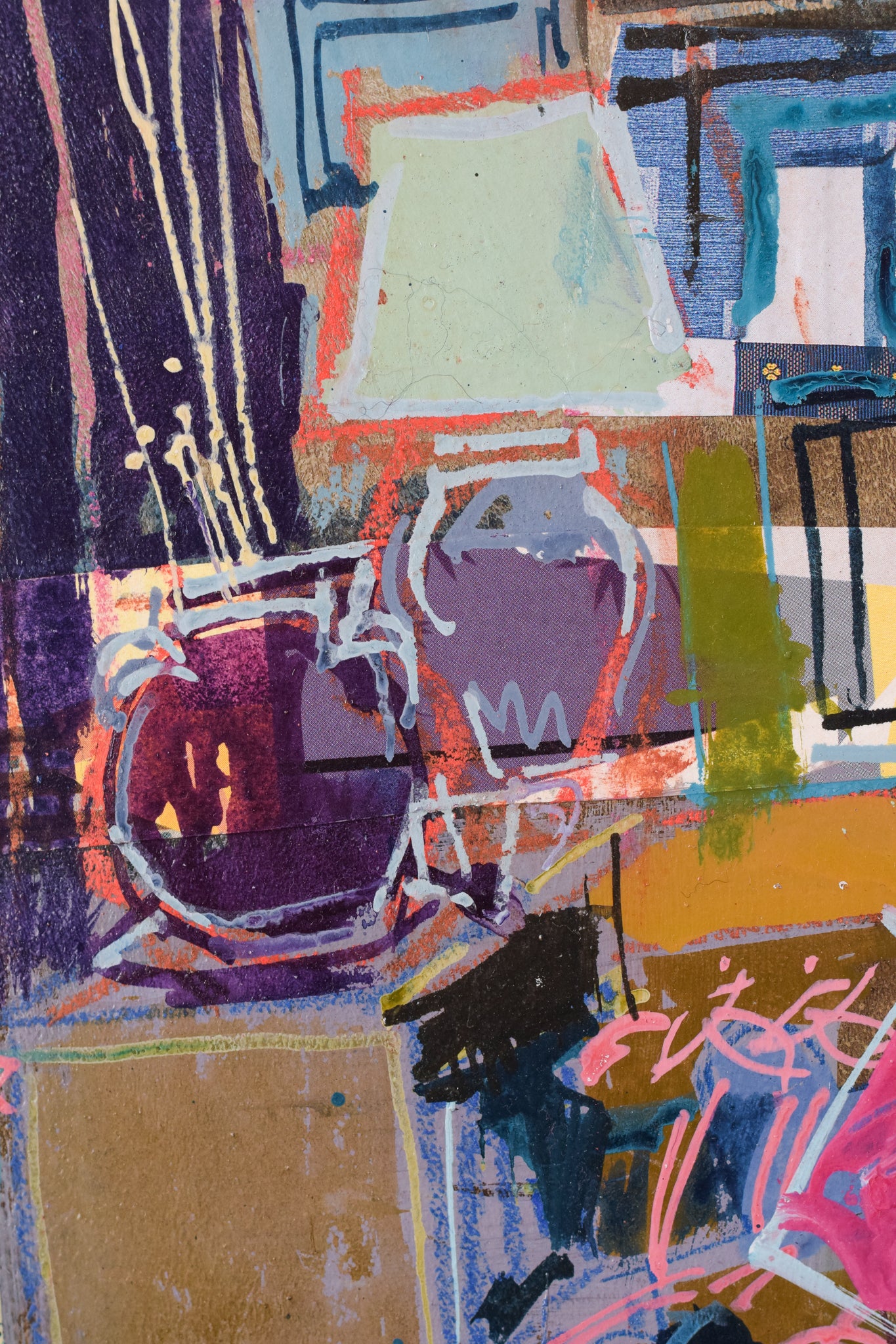 Abstract Expressionist Interior Collage - Modern Decorative