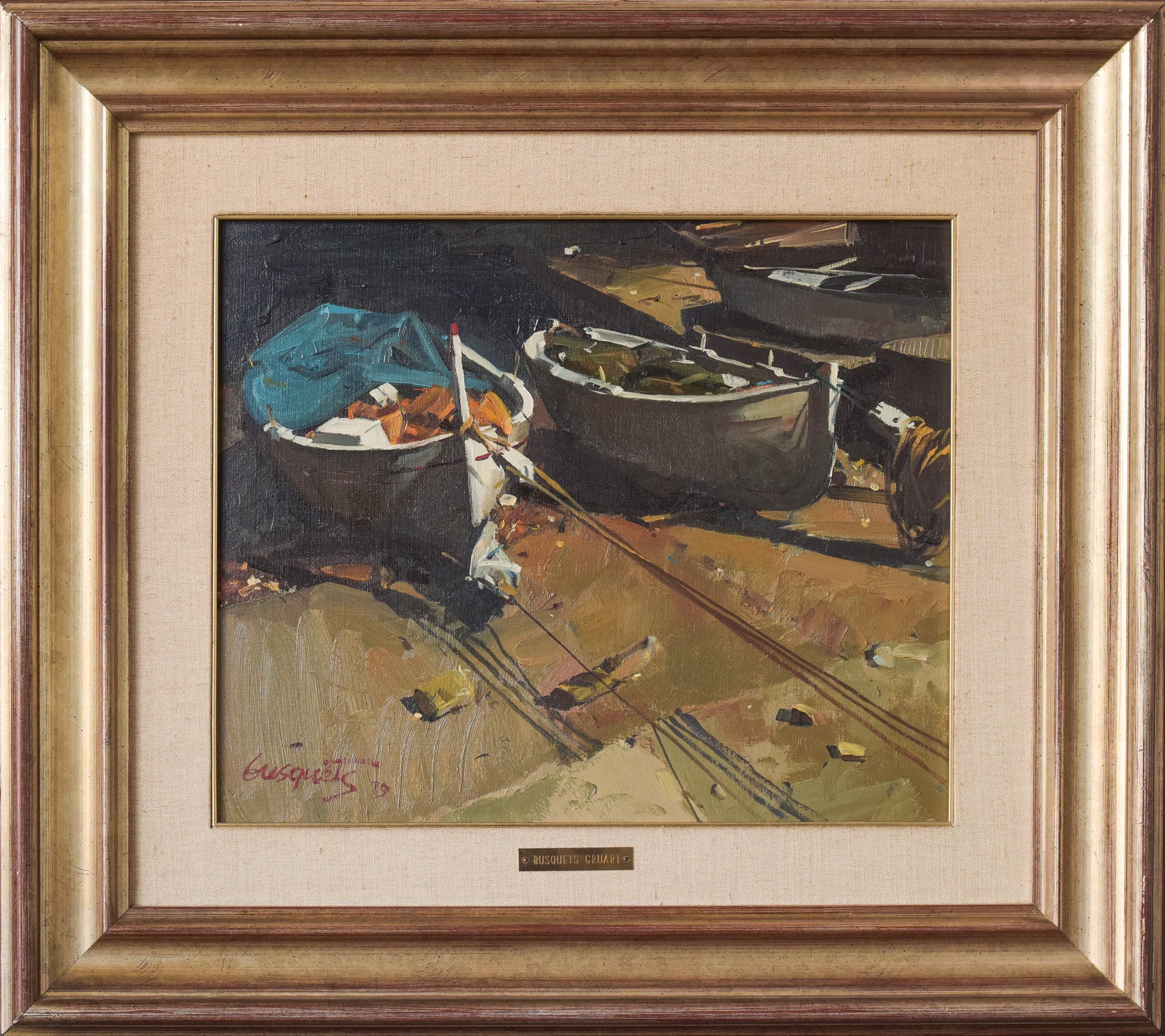 Joaquim Busquets Gruart - Post Impressionist Fishing Boats - Modern Decorative