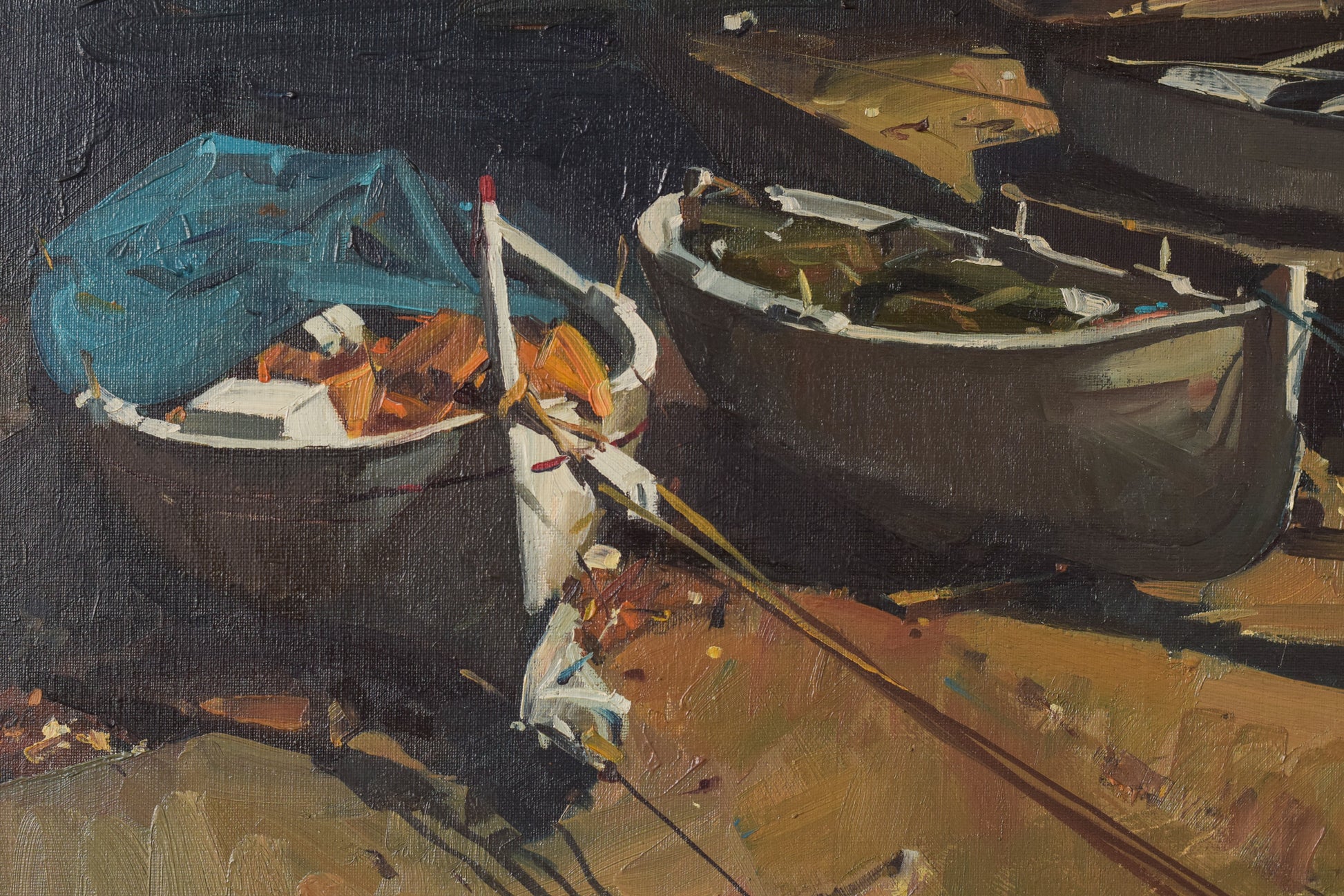 Joaquim Busquets Gruart - Post Impressionist Fishing Boats - Modern Decorative