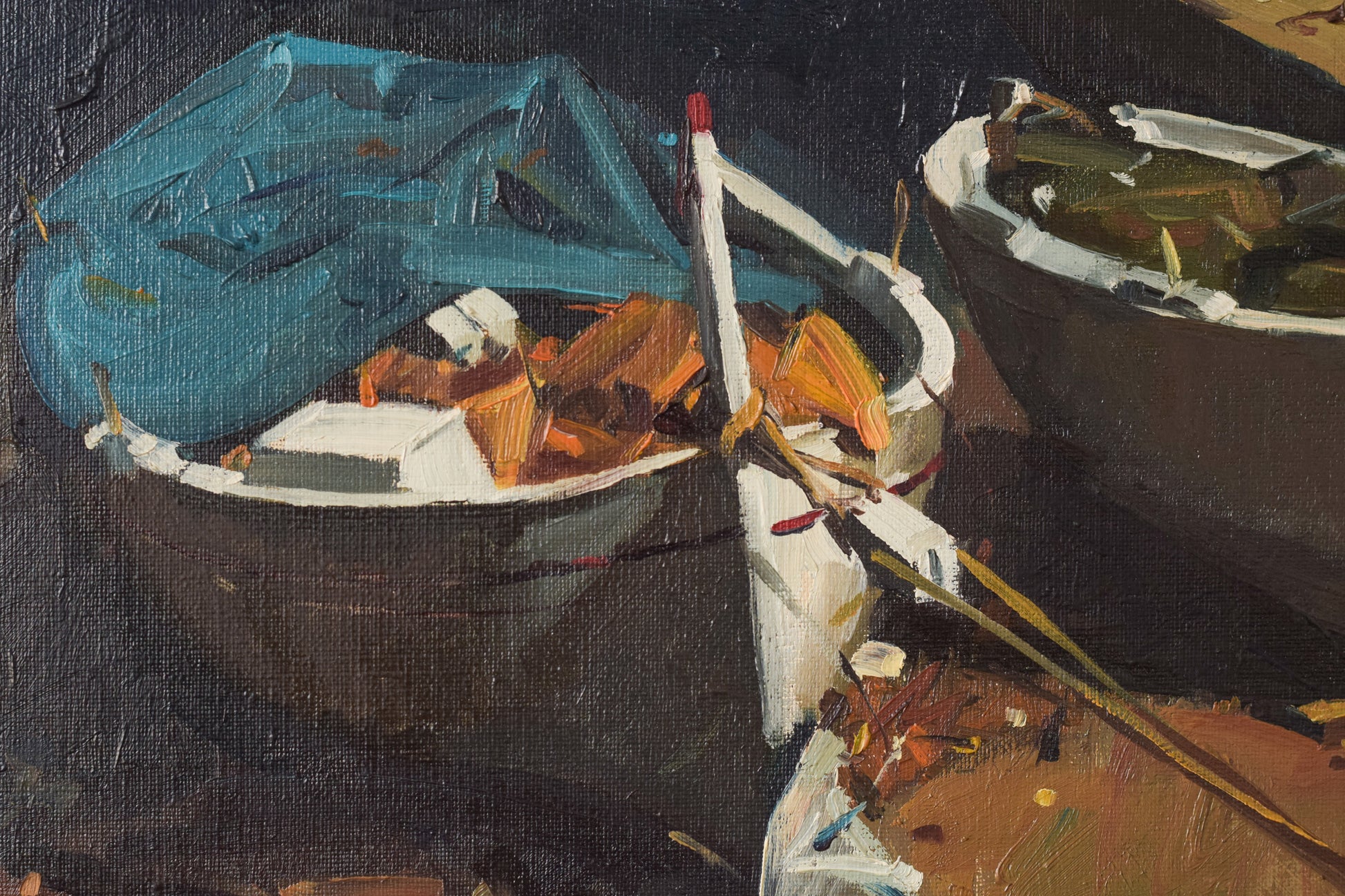 Joaquim Busquets Gruart - Post Impressionist Fishing Boats - Modern Decorative