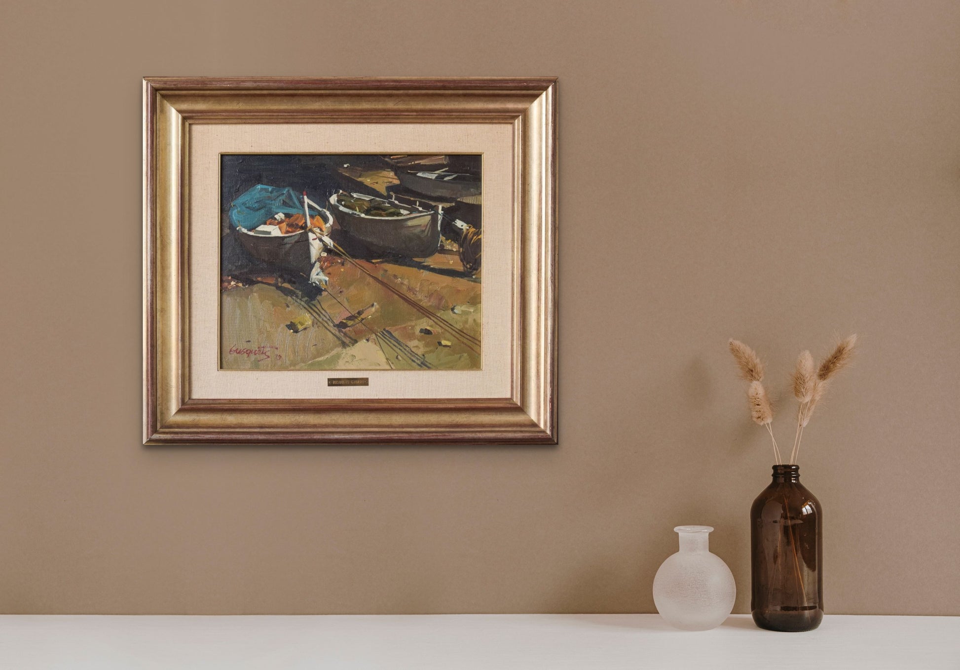 Joaquim Busquets Gruart - Post Impressionist Fishing Boats - Modern Decorative