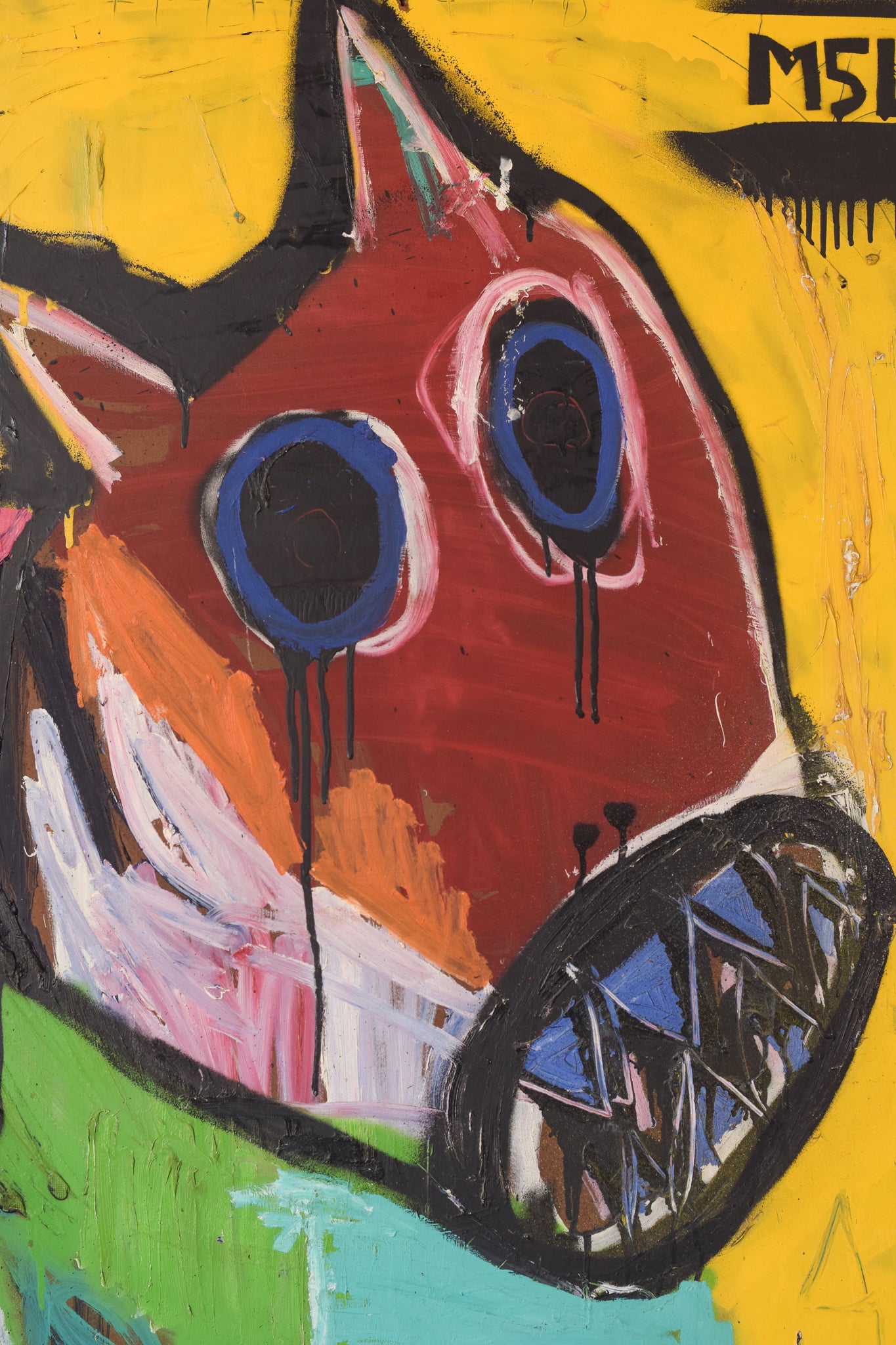 Neo-Expressionist Painting - In the Style of Jean-Michel Basquiat - Modern Decorative