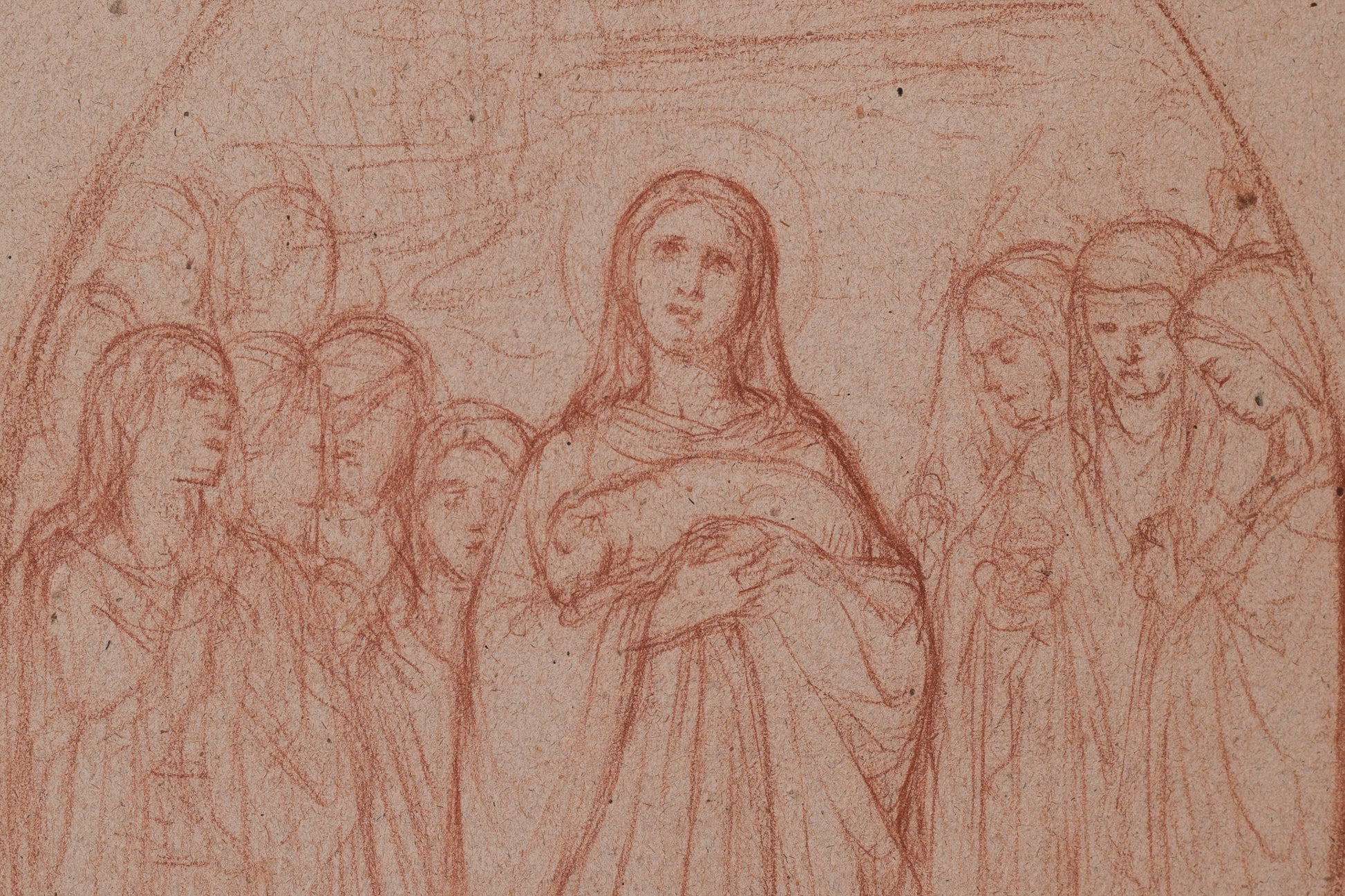 Pre-Raphaelite - Sanguine Drawing - Modern Decorative