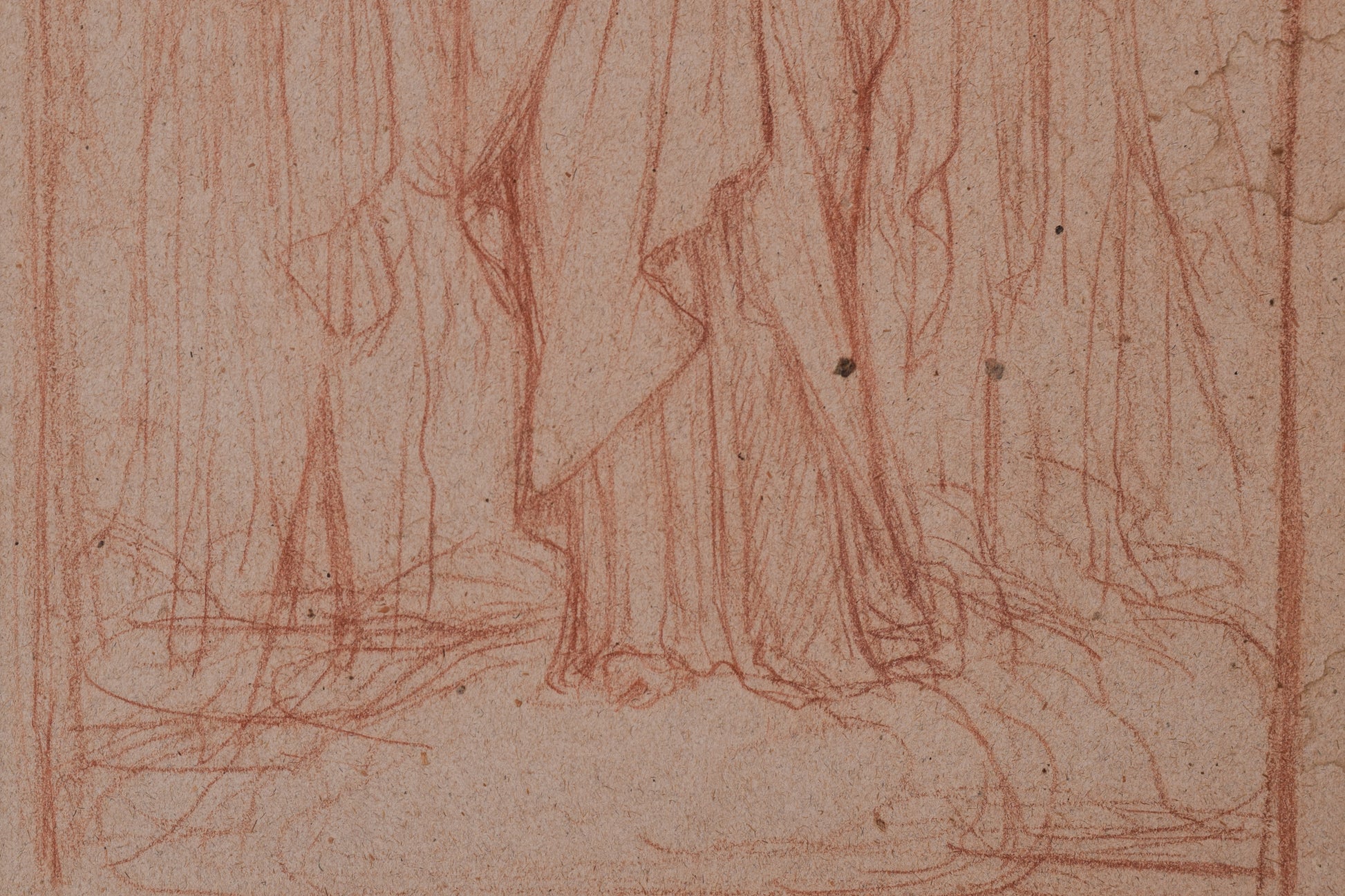 Pre-Raphaelite - Sanguine Drawing - Modern Decorative