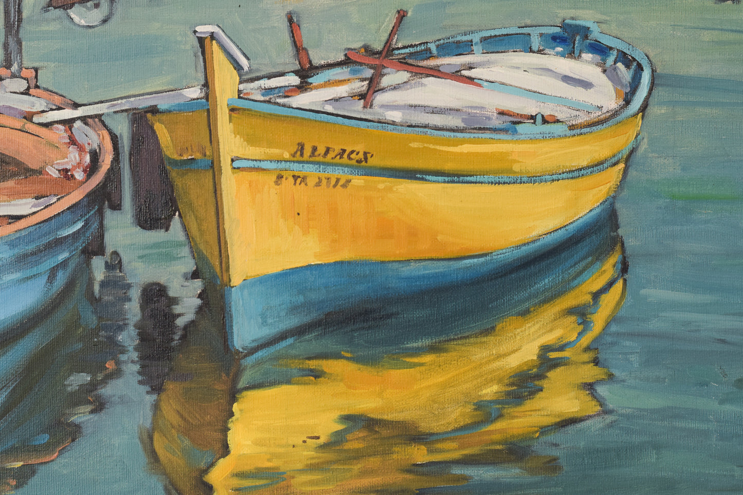 Post Impressionist Fishing Boats - Modern Decorative