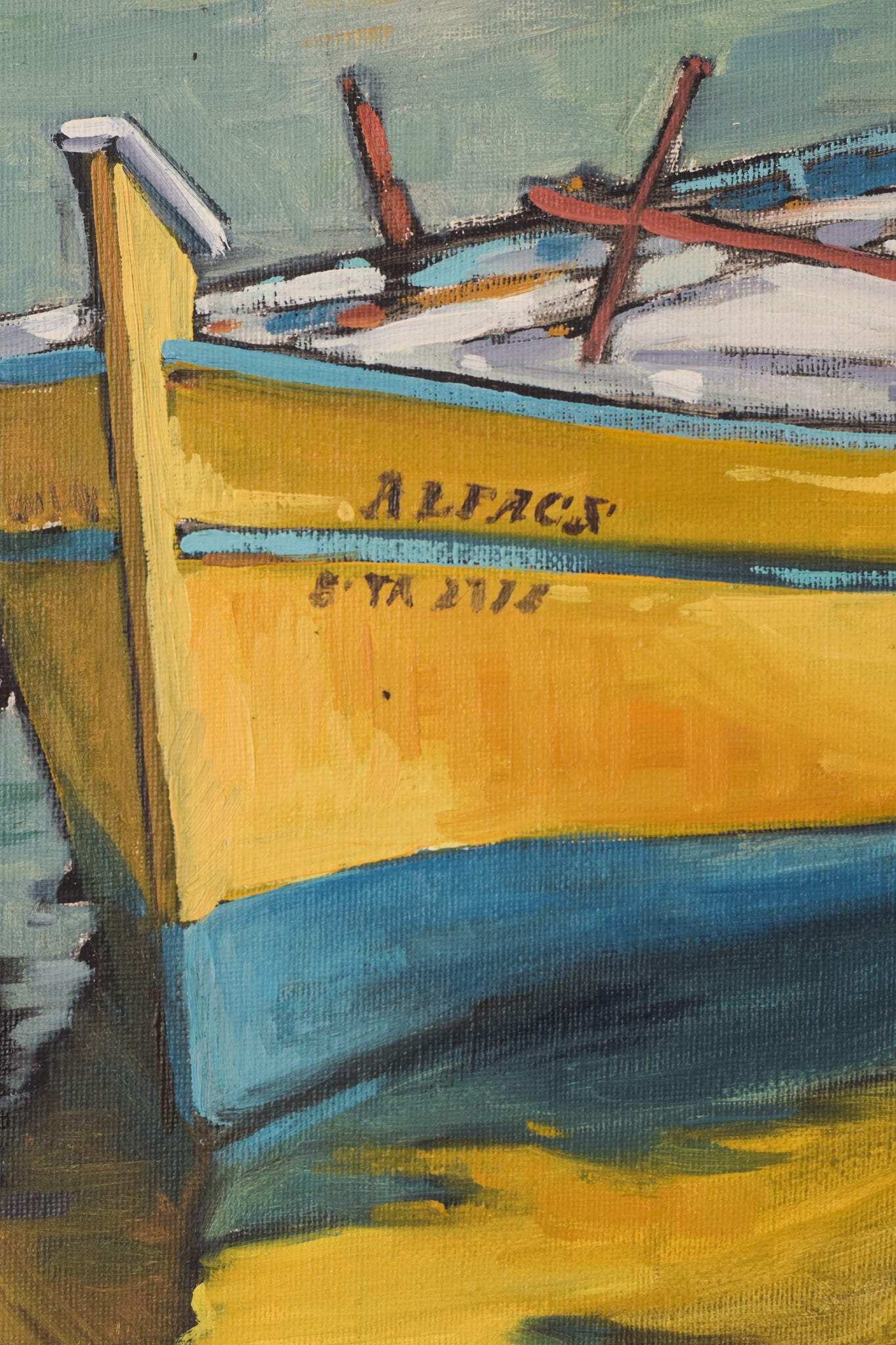 Post Impressionist Fishing Boats - Modern Decorative
