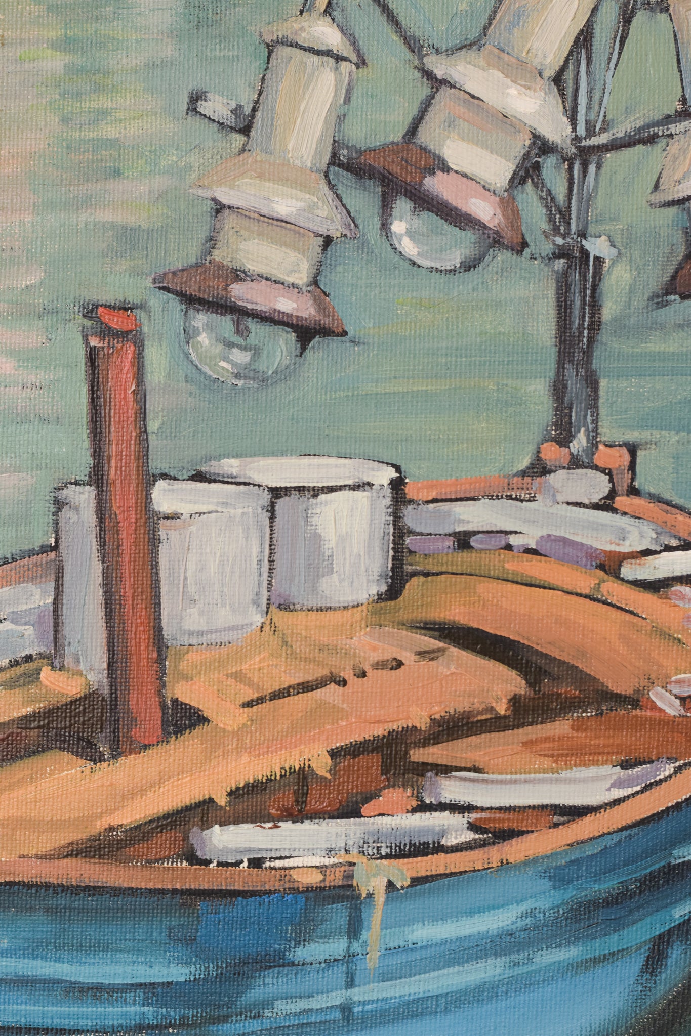 Post Impressionist Fishing Boats - Modern Decorative