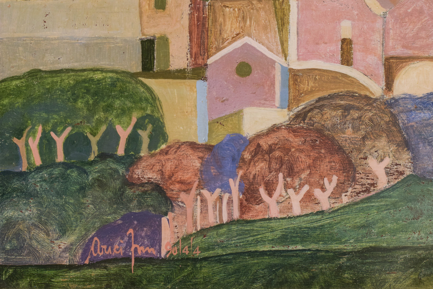 Italian Cubist Landscape - Modern Decorative