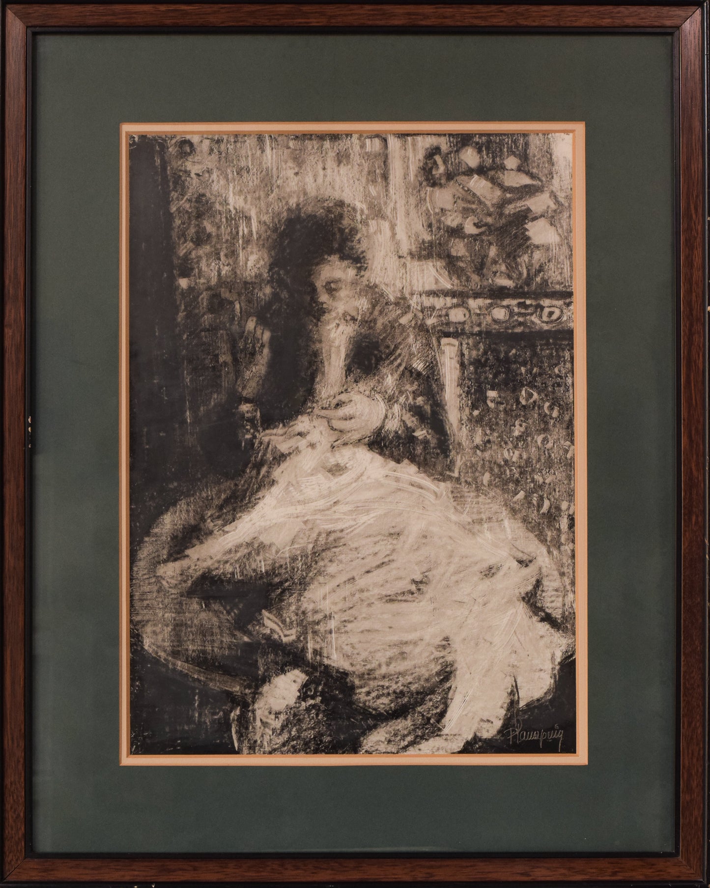 Follower of Pierre Bonnard - Lady Sewing - Modern Decorative