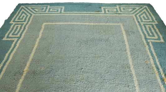 Handwoven - Large Vintage Blue Rug - Modern Decorative