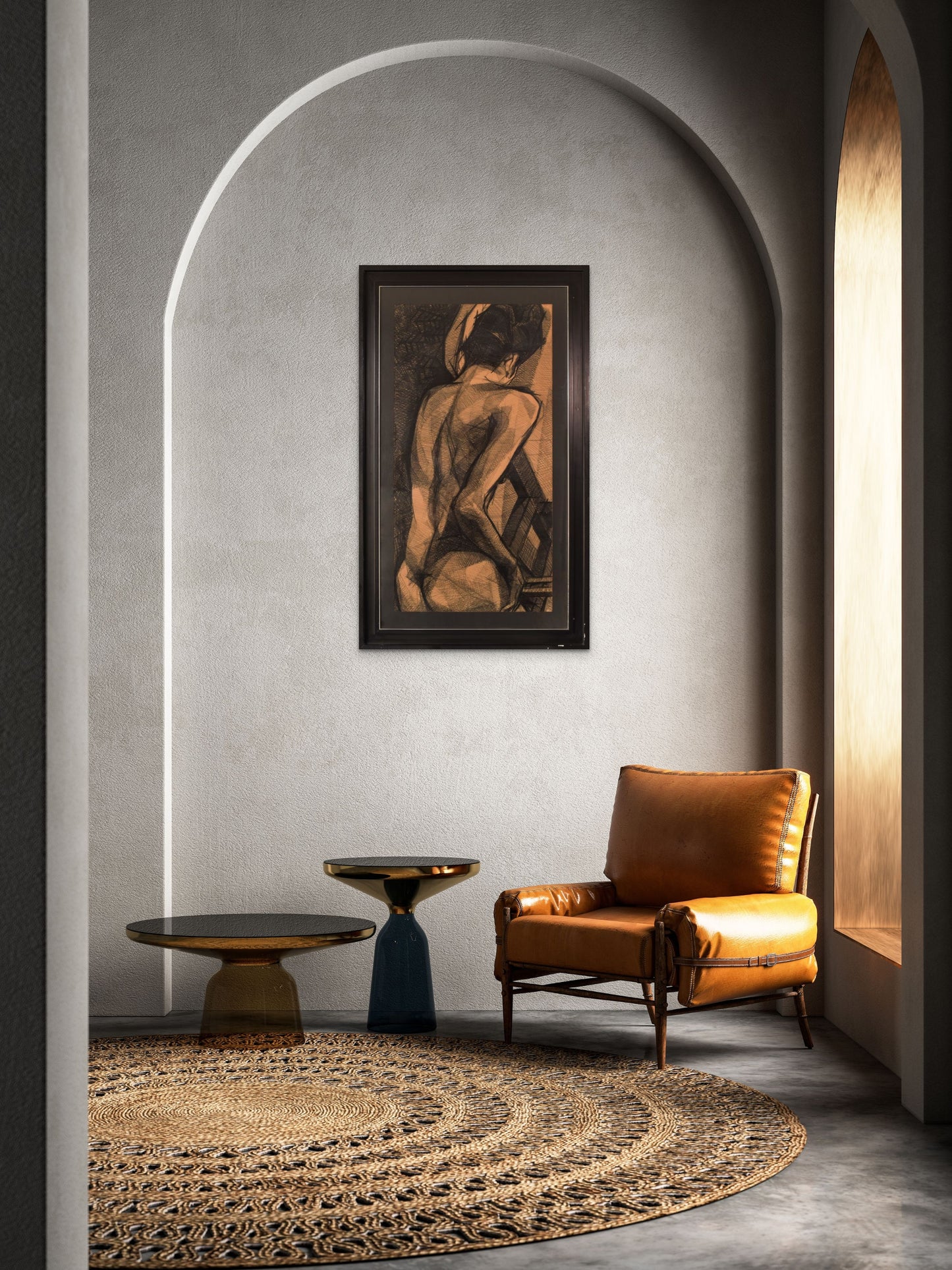 Large Stylised Life Drawing of a Lady
