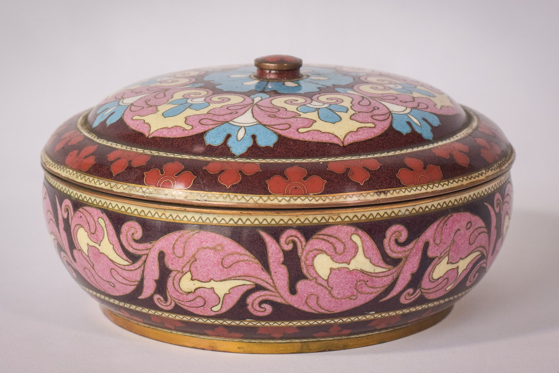 Cloisonné Enamel - Circular Box - Modern Decorative