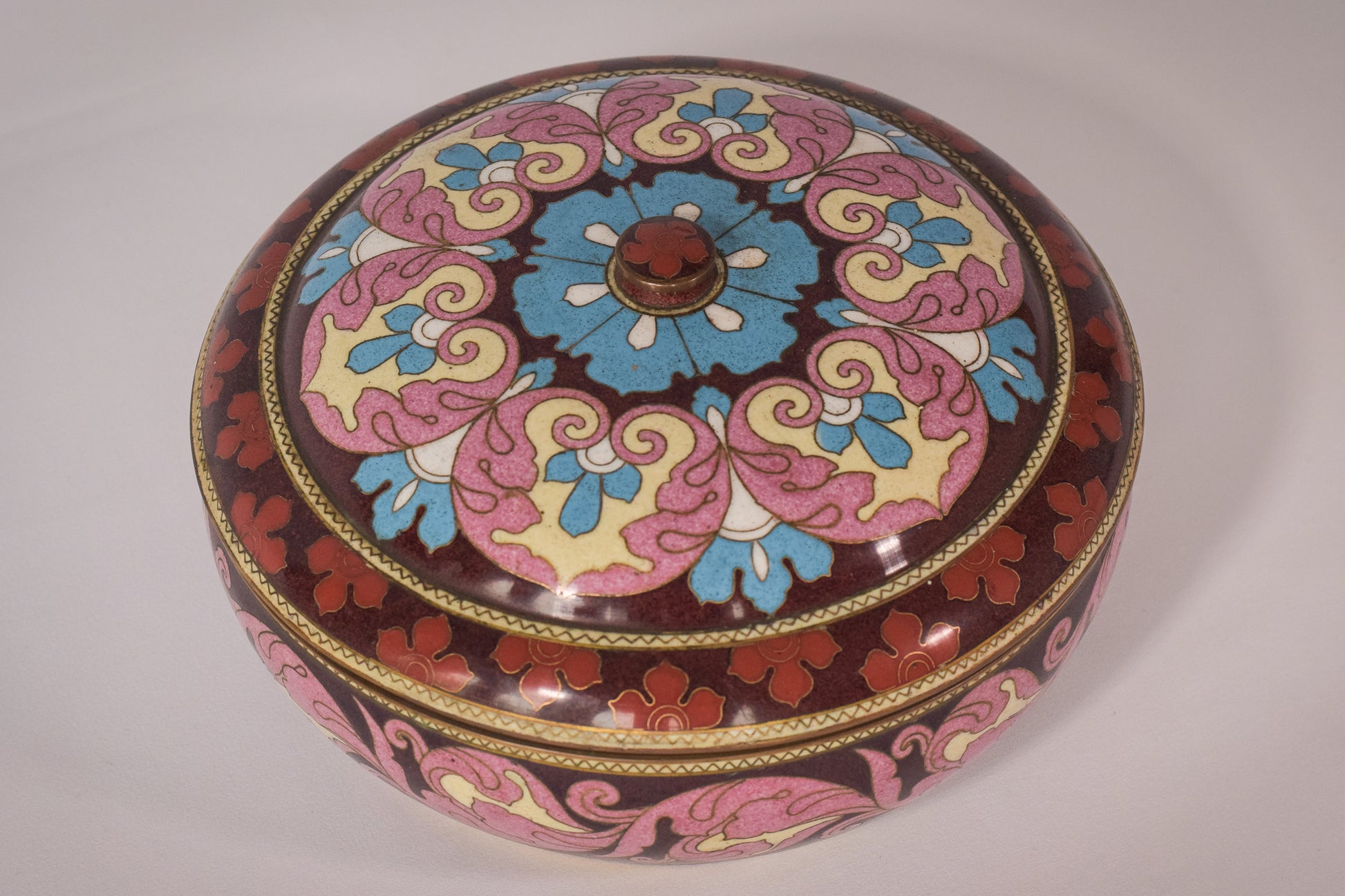 Cloisonné Enamel - Circular Box - Modern Decorative