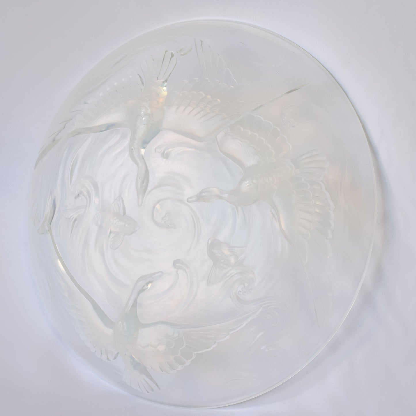Follower of René Jules Lalique - Glass Bowl with Guillemots and Fish - Modern Decorative