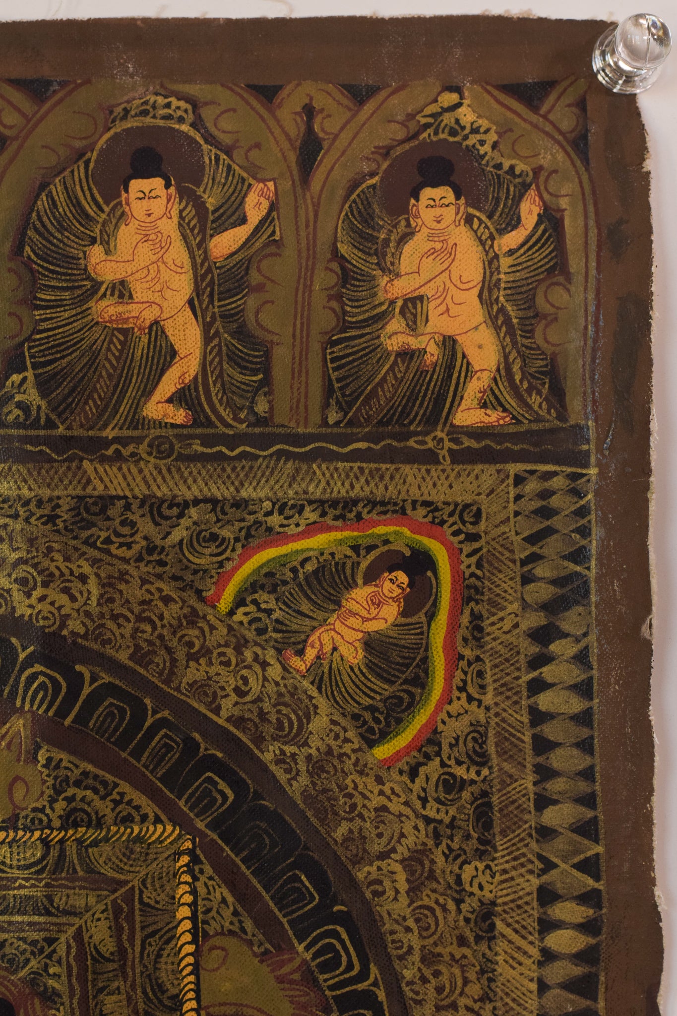 Two Vintage Hand Painted - Tibetan Scrolls