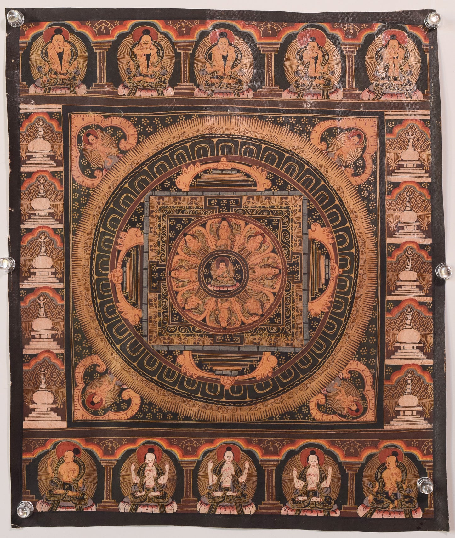 Two Vintage Hand Painted - Tibetan Scrolls
