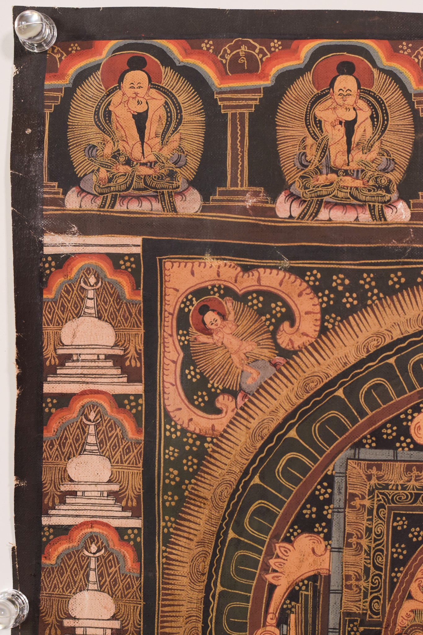 Two Vintage Hand Painted - Tibetan Scrolls