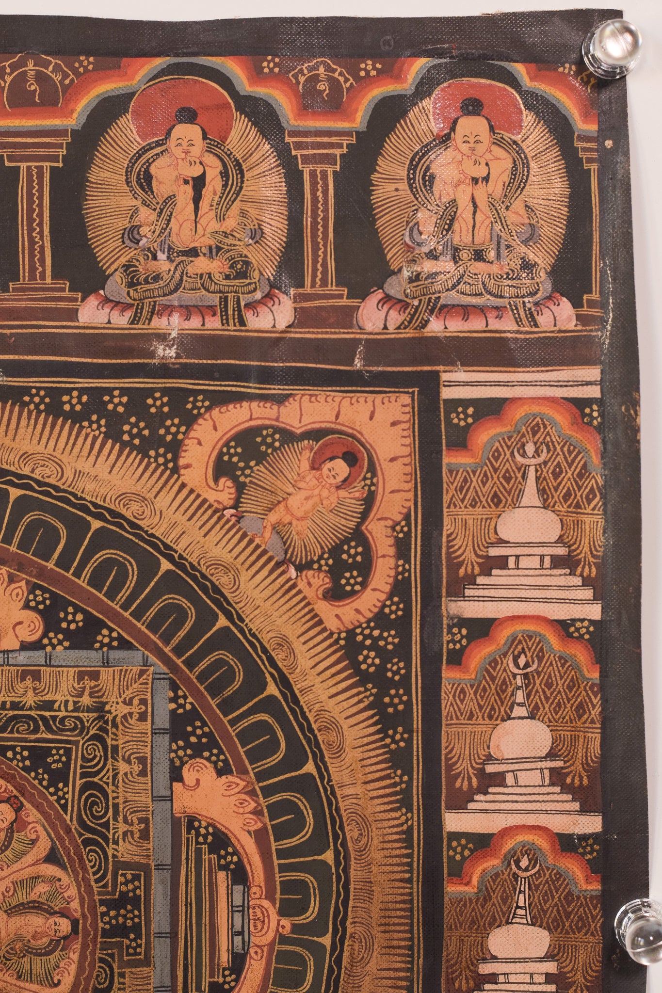 Two Vintage Hand Painted - Tibetan Scrolls
