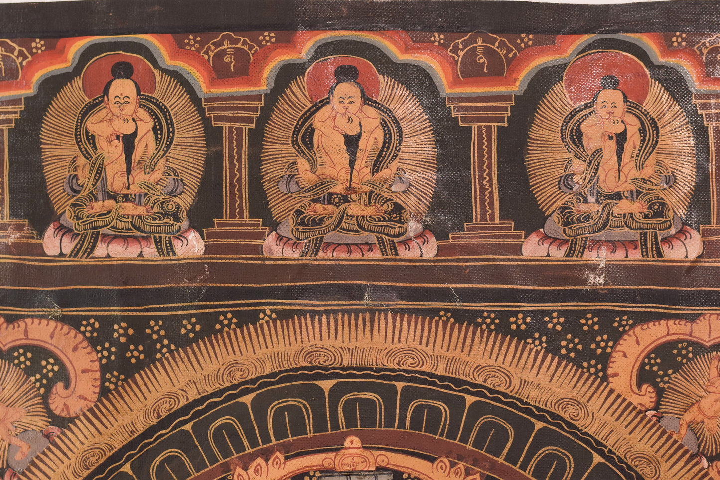 Two Vintage Hand Painted - Tibetan Scrolls