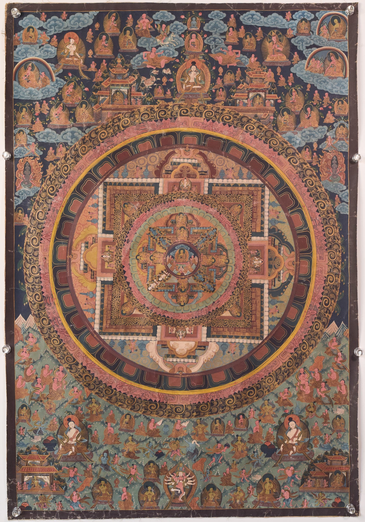 Hand Painted - Vintage - Tibetan Scroll - Modern Decorative