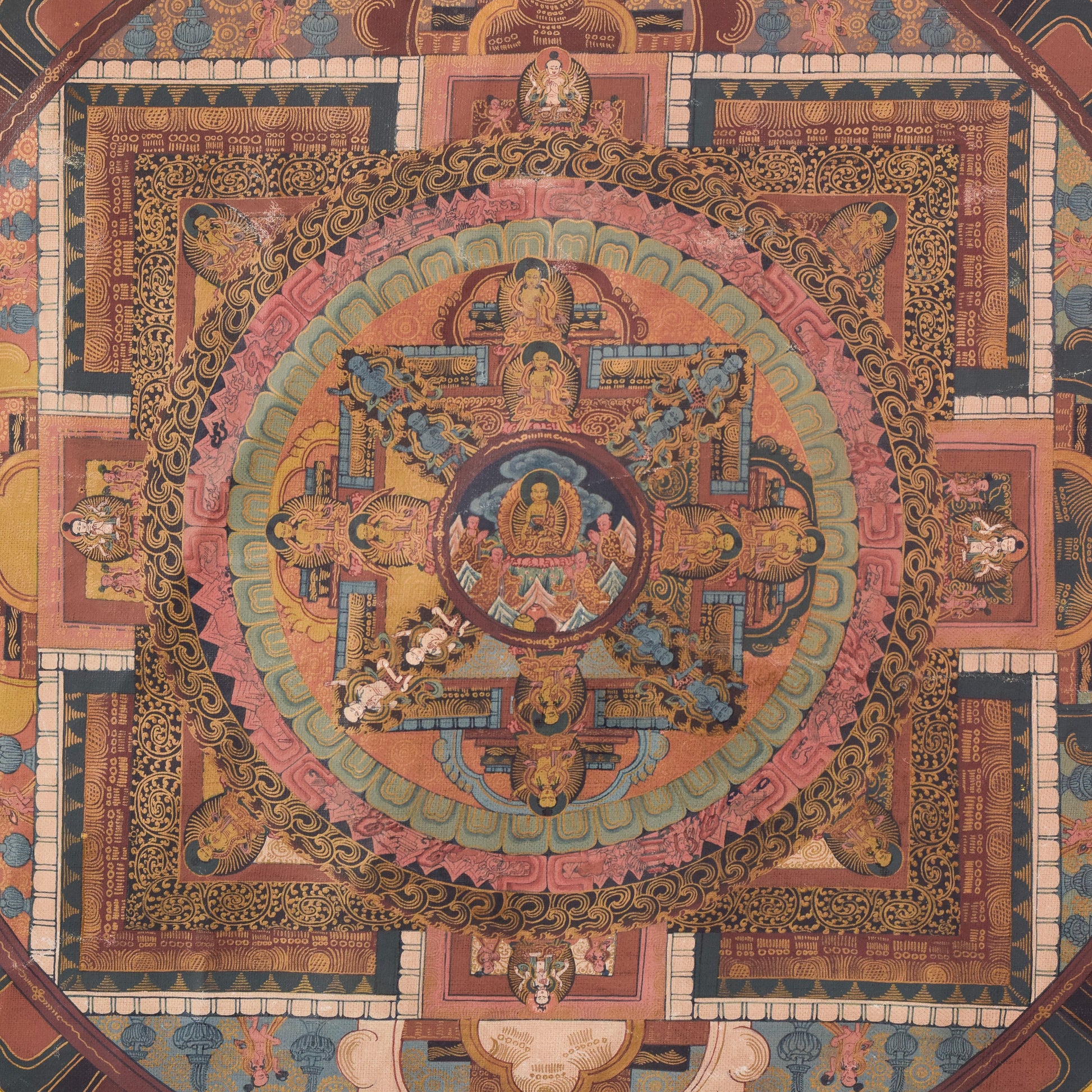 Hand Painted - Vintage - Tibetan Scroll - Modern Decorative